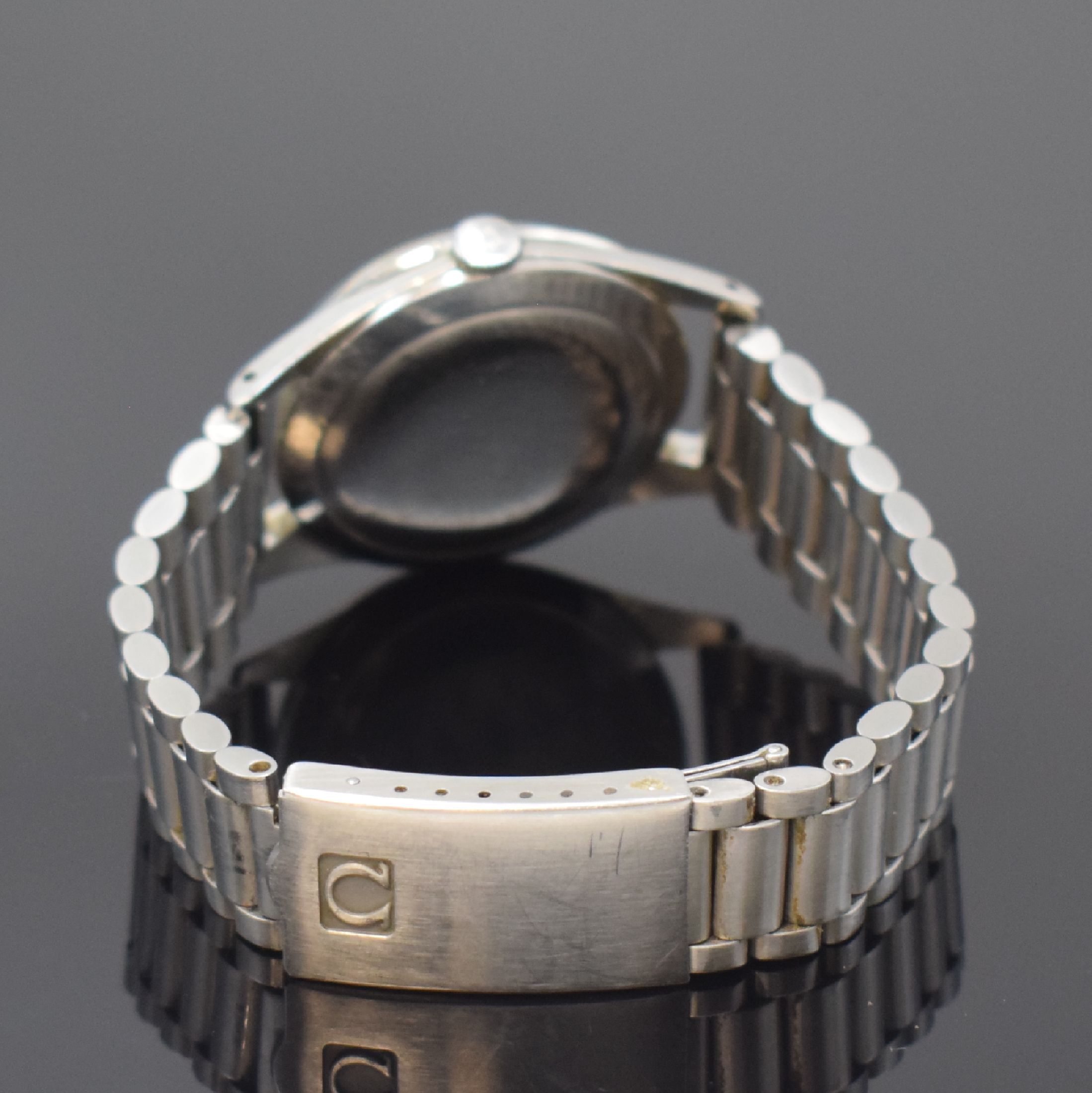 Detail b: OMEGA große Herrenarmbanduhr in Edelstahl Referenz 2760-7SC, Handaufzug, Schweiz um 1955, 3-teil. Geh. inkl. orig. Gliederband m. Faltschl. Ref. ...