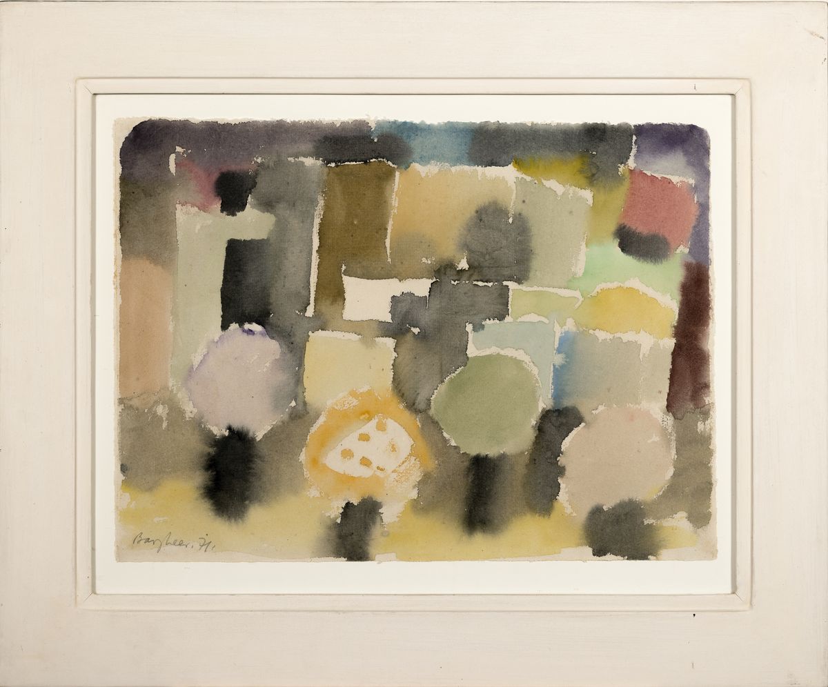 Detail k: Eduard Bargheer, 190-1979 Hamburg, Aquarell,Waldlandschaft, 1971, links unten signiert unddatiert 71, Farbe und Licht als kompositionelle ...