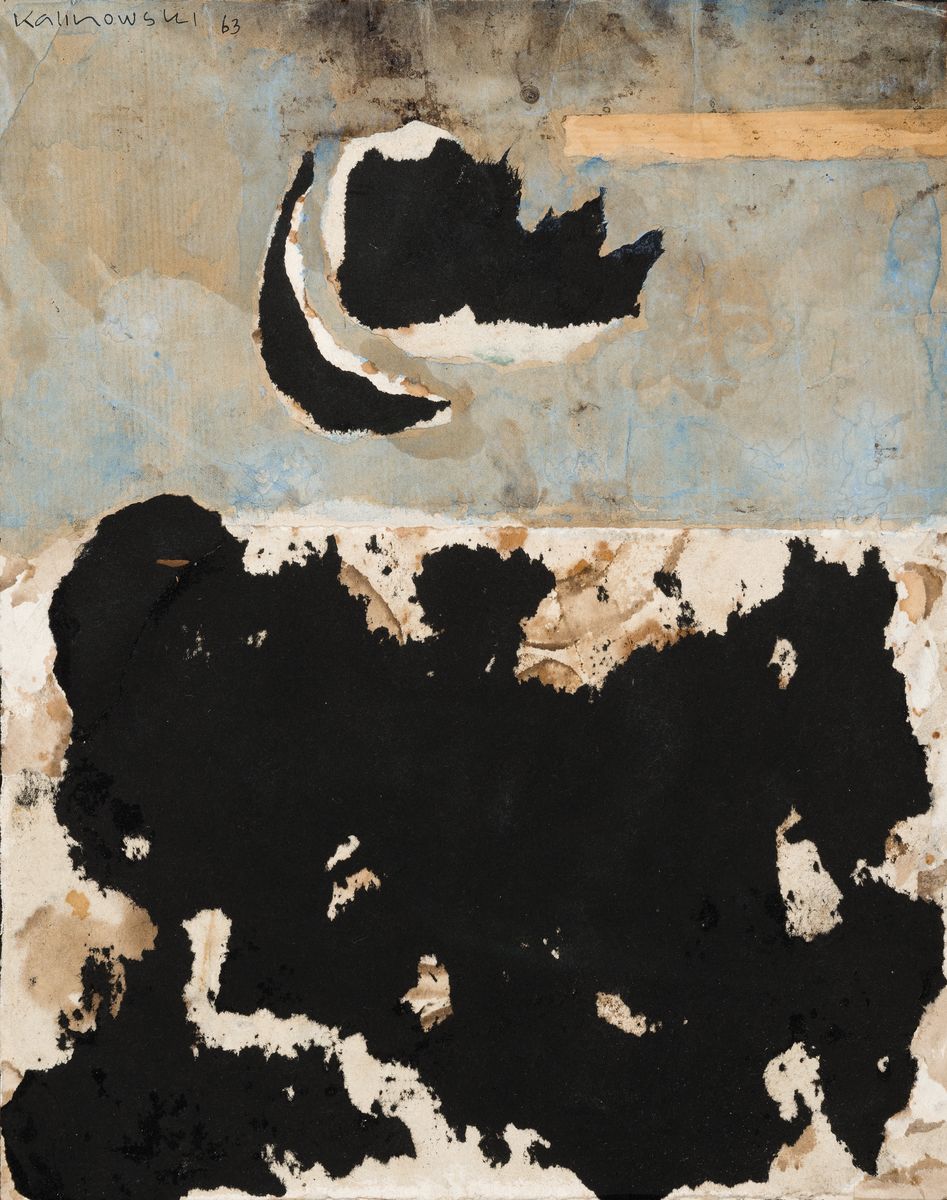 Horst Egon Kalinowski, 1924-2013 Düsseldorf,Collage, "Cimitiere des Nuages - Wolkenfriedhof", Antibes 1963, links oben signiert und ...