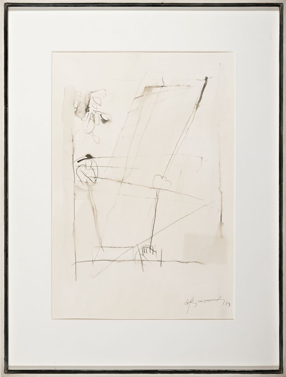 Detail k: Alberto Rafols Casamada, 1923-2009 Barcelona , Aquarell auf Acuarela Guarro, abstrakt geometrisierende Komposition, rechts unten signiert und datiert ...