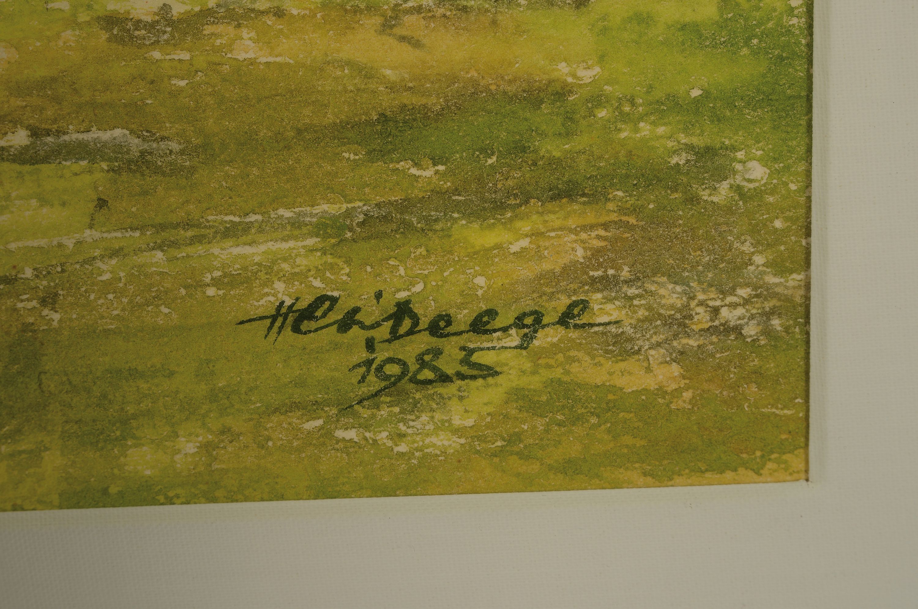 Detail b: Heiner Deege, 1920-2007 Haßloch, 2 Aquarelle: 1) Burg Winzingen Neustadt Weinstraße-Haardt, sign. und dat. 1990, ca. 37x60cm, PP, u.Gl., R. ca. ...