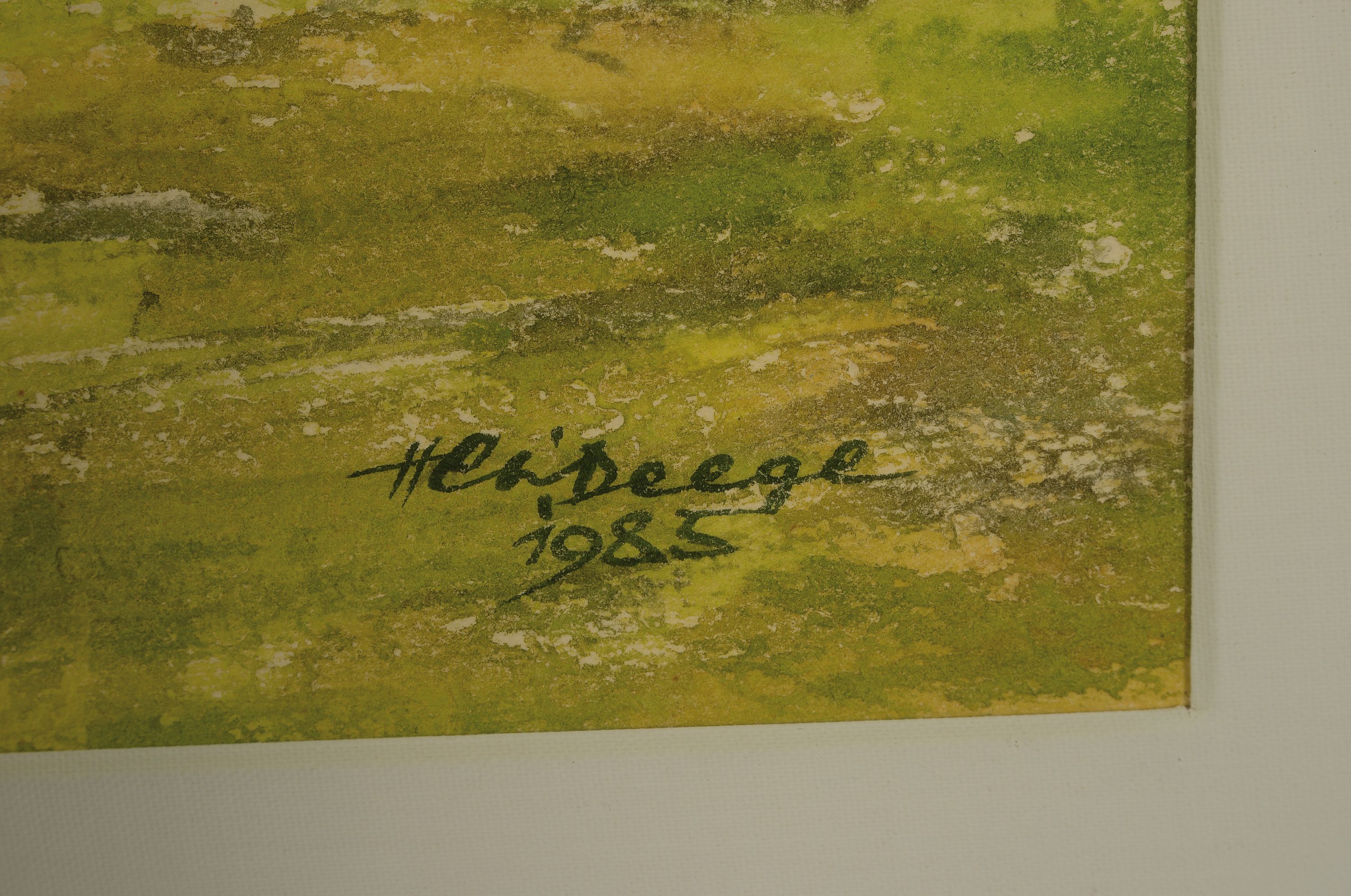 Detail m: Heiner Deege, 1920-2007 Haßloch, 2 Aquarelle: 1) Burg Winzingen Neustadt Weinstraße-Haardt, sign. und dat. 1990, ca. 37x60cm, PP, u.Gl., R. ca. ...