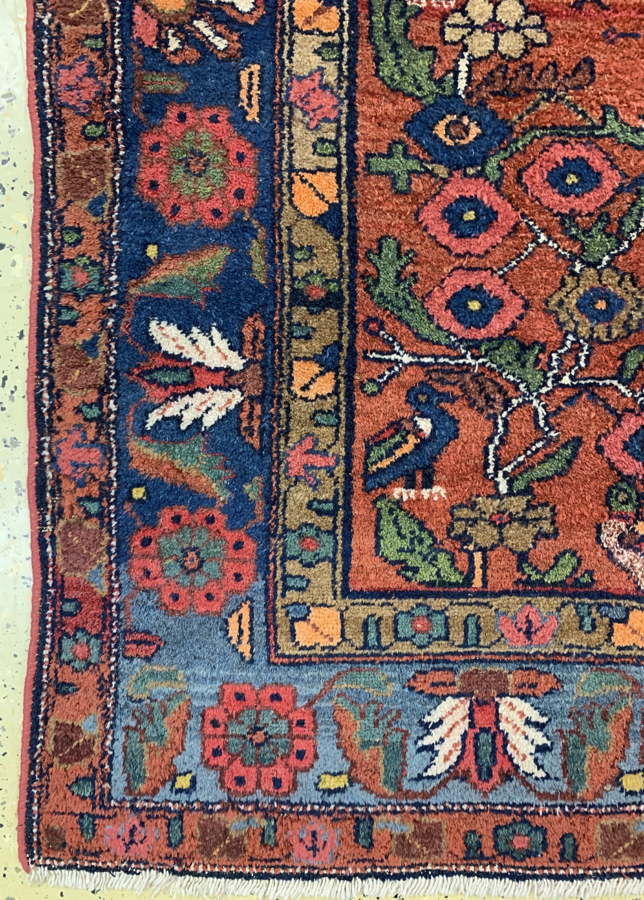 Detail b: Antiker Hamadan, Persien, um 1900, Wolle auf Baumwolle, ca. 212 x 147 cm, EHZ: 3-4