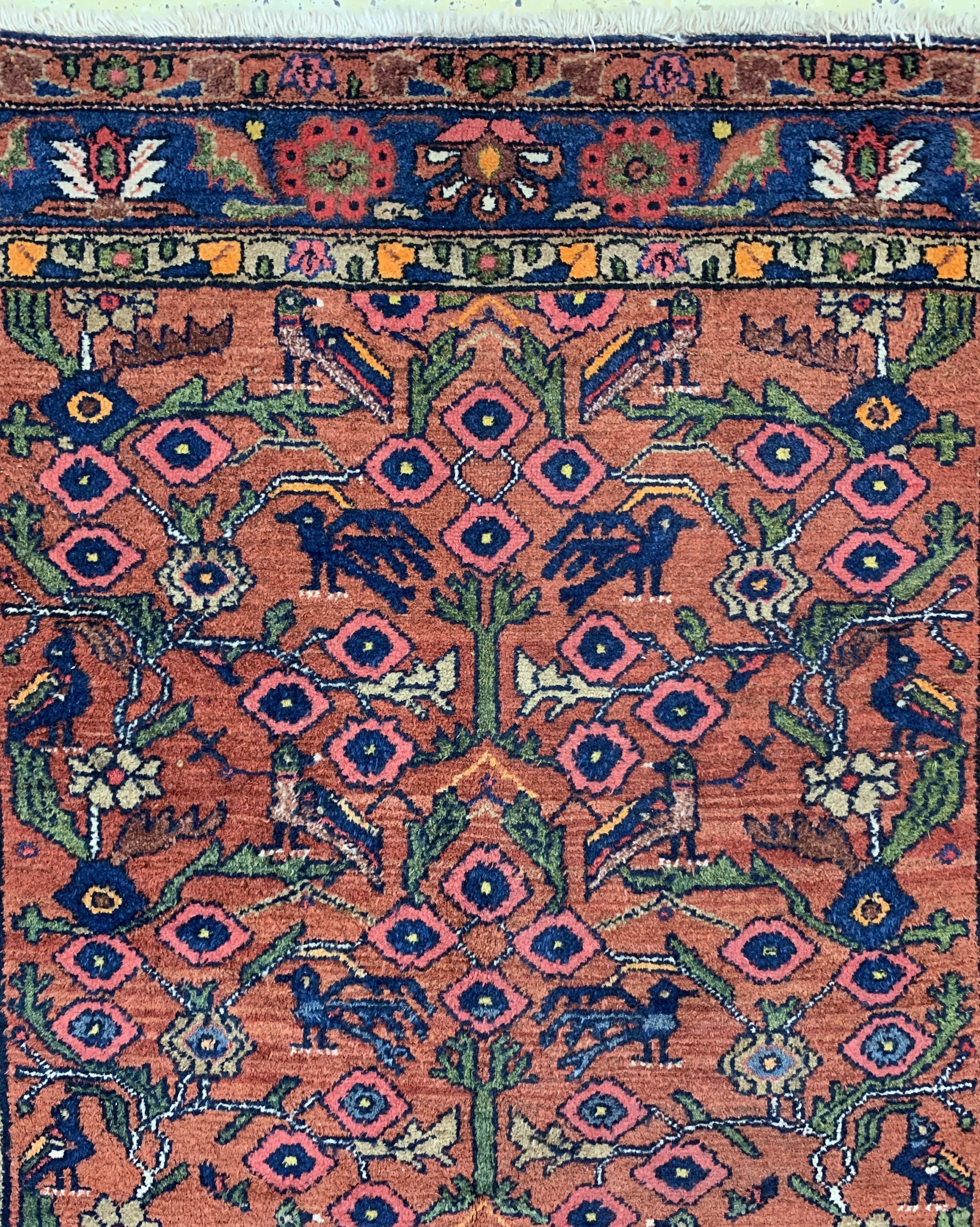 Detail c: Antiker Hamadan, Persien, um 1900, Wolle auf Baumwolle, ca. 212 x 147 cm, EHZ: 3-4