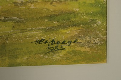Image 26719750b - Heiner Deege, 1920-2007 Haßloch, 2 watercolors: 1) Winzingen Castle Neustadt Weinstraße-Haardt, signed and dated 1990, approx. 37x60cm, PP, etc., frame approx. 54x76cm; 2) Forst/Weinstrasse, signed and dated 1985, approx. 29x38cm, PP, etc., frame approx. 46x57cm