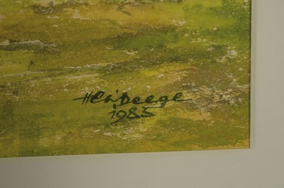 26719750m - Heiner Deege, 1920-2007 Haßloch, 2 watercolors: 1) Winzingen Castle Neustadt Weinstraße-Haardt, signed and dated 1990, approx. 37x60cm, PP, etc., frame approx. 54x76cm; 2) Forst/Weinstrasse, signed and dated 1985, approx. 29x38cm, PP, etc., frame approx. 46x57cm