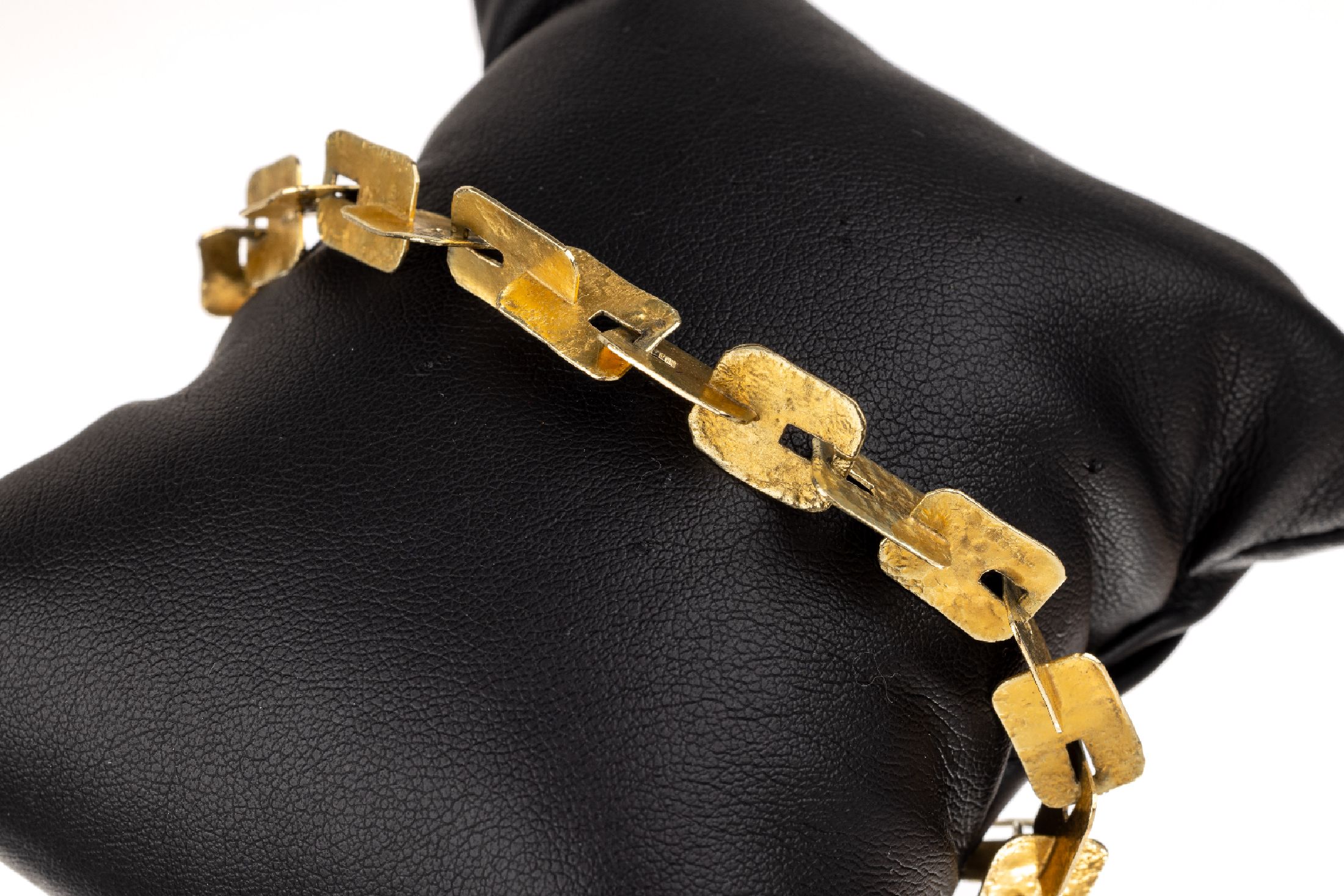 14 kt Gold Armband, WG 585/000 gepr., verg., L. ca. 20 cm, Sicherheitskettchen, Federringschließe, ca. 14.6 g
