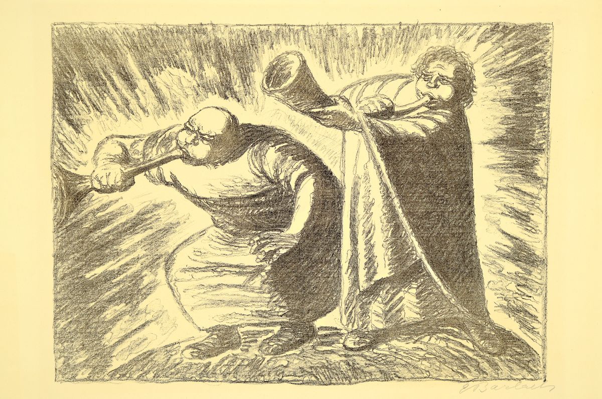 Detail k: Ernst Barlach, 1870 Wedel-1938 Rostock, Der neue Tag, Lithographie von 1932, re. unten handsign., ca. 31x43cm