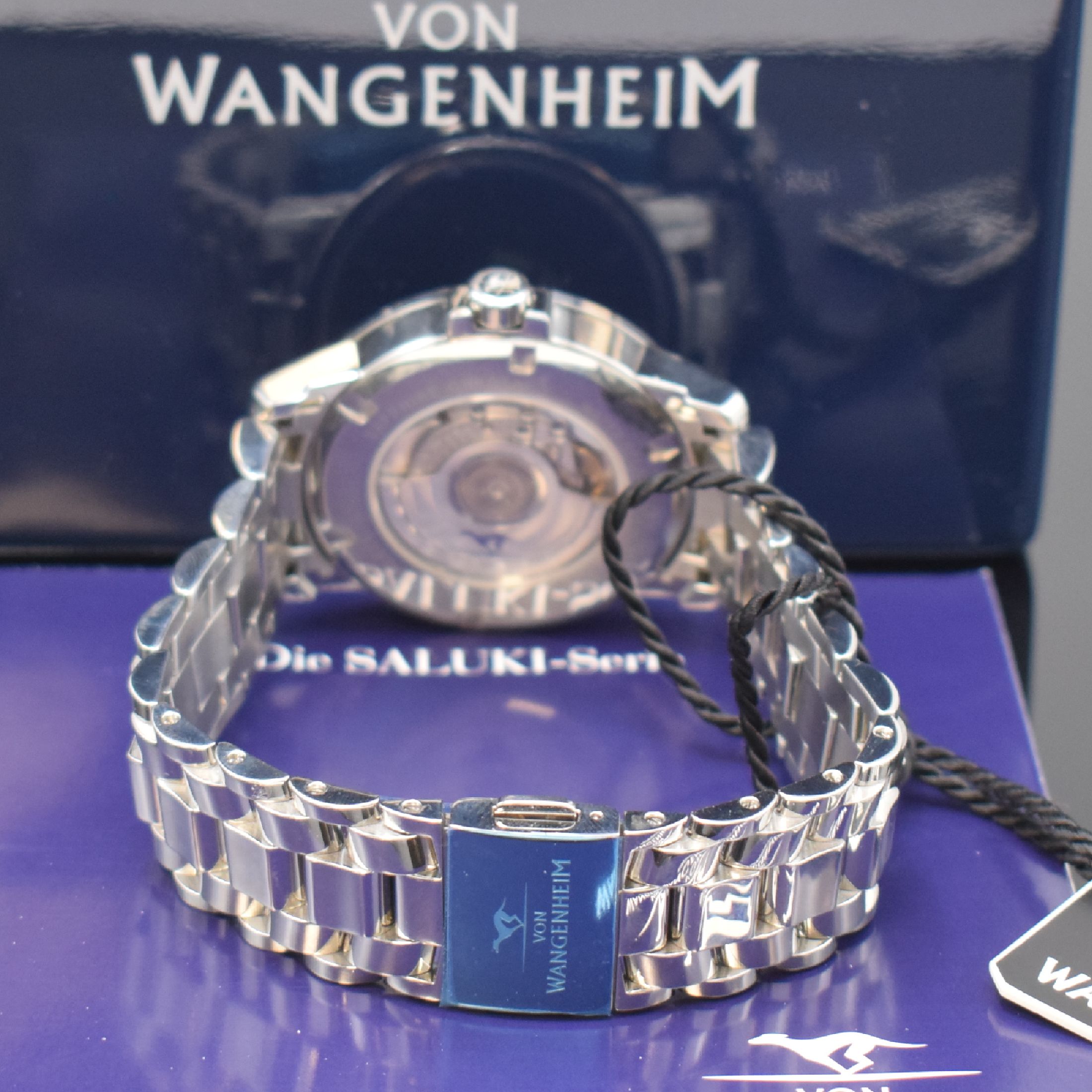 Detail b: VON WANGENHEIM Herrenarmbanduhr Serie SALUKI Modell Disc-GMT Referenz 02.25.S, Schweiz um 2015, Automatik, Edelstahlgeh. inkl. Gliederband m. dopp. ...