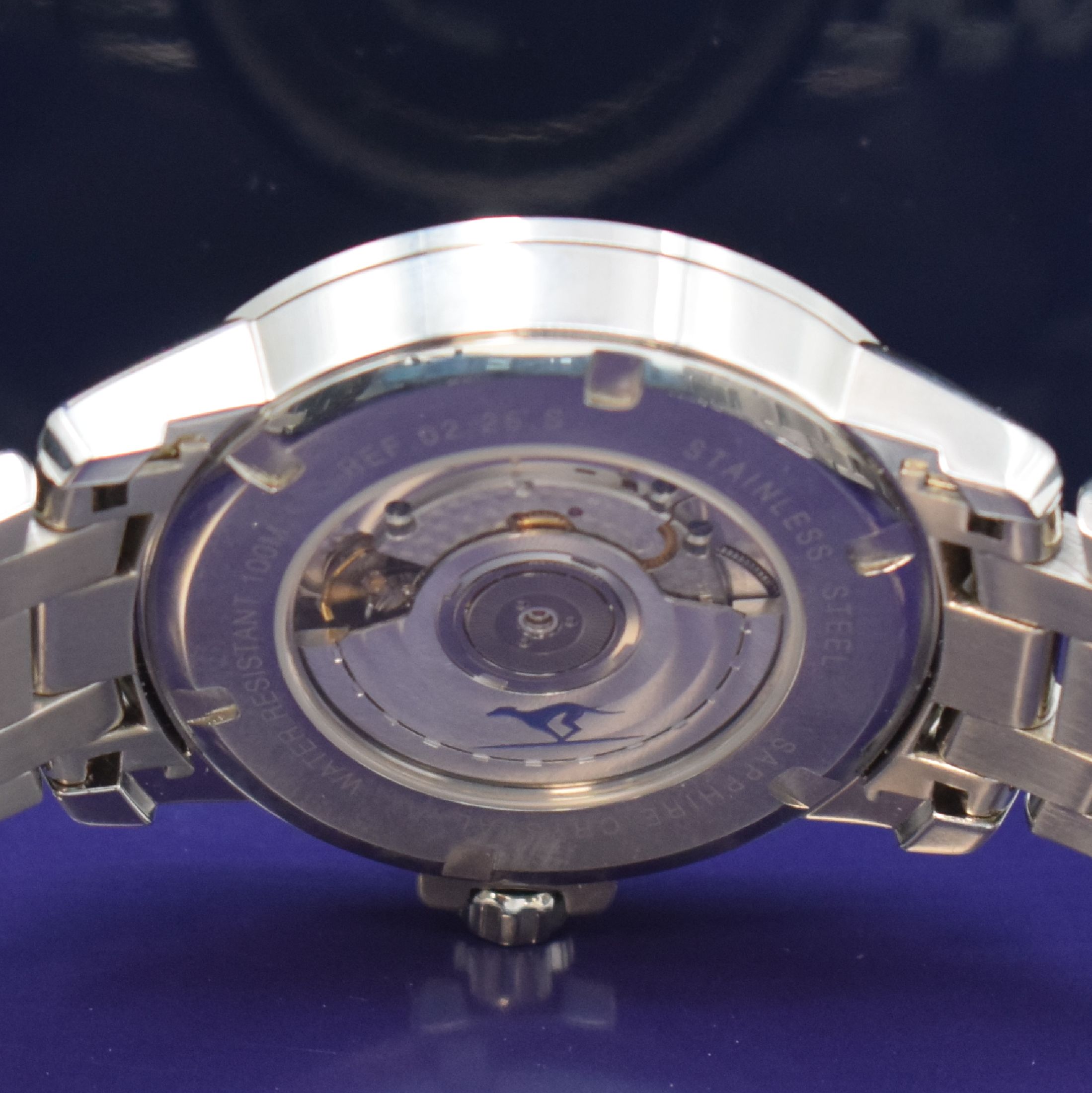 Detail e: VON WANGENHEIM Herrenarmbanduhr Serie SALUKI Modell Disc-GMT Referenz 02.25.S, Schweiz um 2015, Automatik, Edelstahlgeh. inkl. Gliederband m. dopp. ...