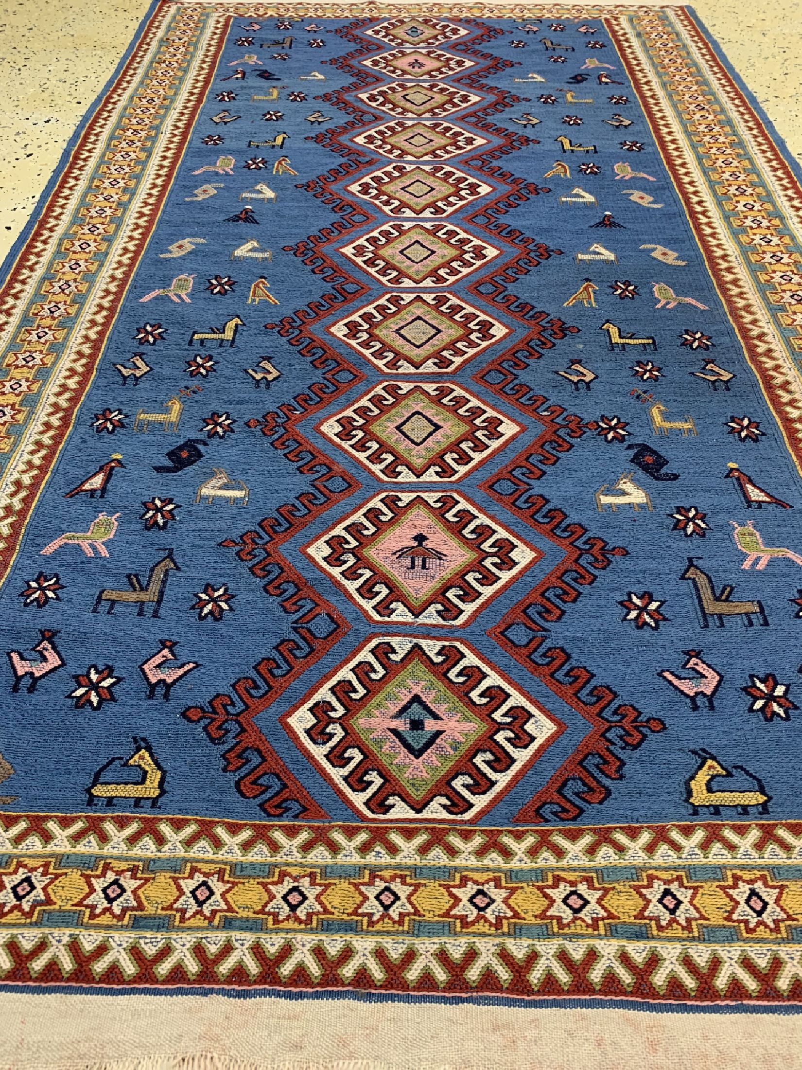 Detail d: Sumakh, Türkei, ca. 50 Jahre, Wolle auf Wolle, ca. 190 x 114 cm, EHZ: 2