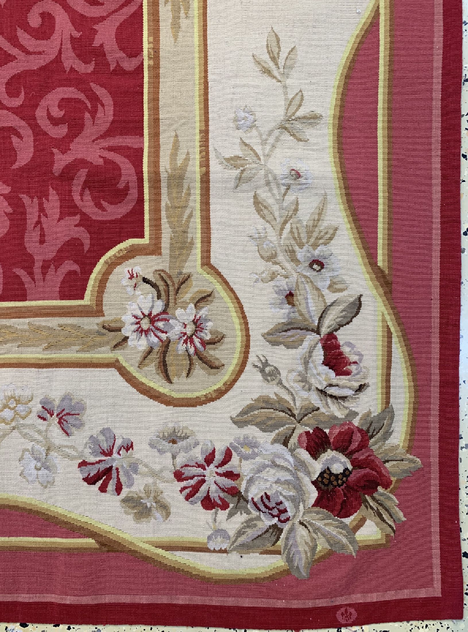 Detail a: Aubusson stil, China, ca. 30 Jahre, Wolle auf Baumwolle, ca. 300 x 237 cm, EHZ: 1-2