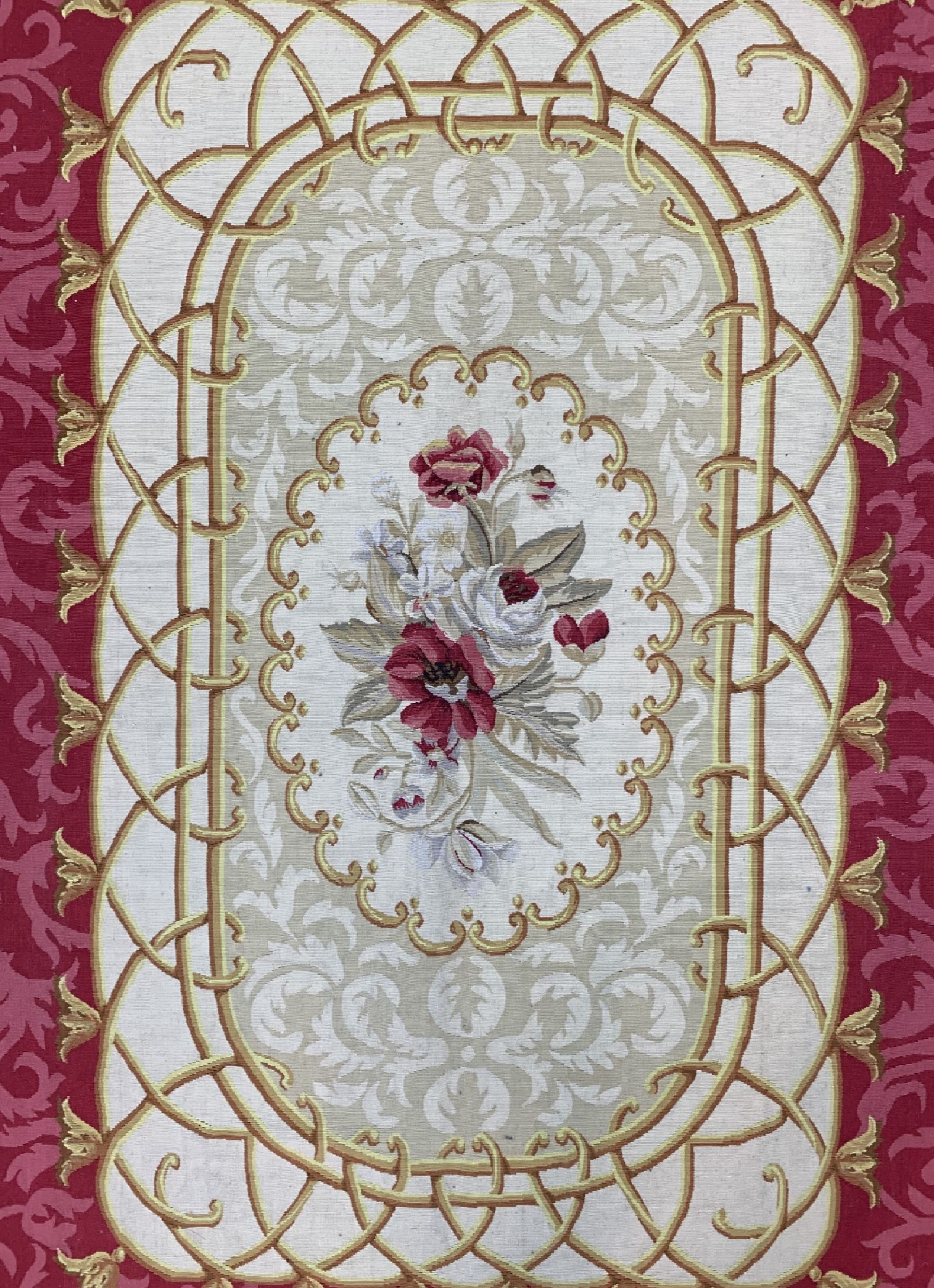 Detail c: Aubusson stil, China, ca. 30 Jahre, Wolle auf Baumwolle, ca. 300 x 237 cm, EHZ: 1-2