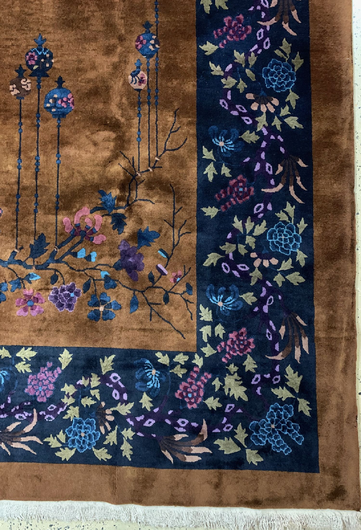 Detail a: Antiker Peking, China, um 1900, Manchester-Korkwolle, ca. 444 x 300 cm, Mottenfraß, EHZ: 3, gereinigt