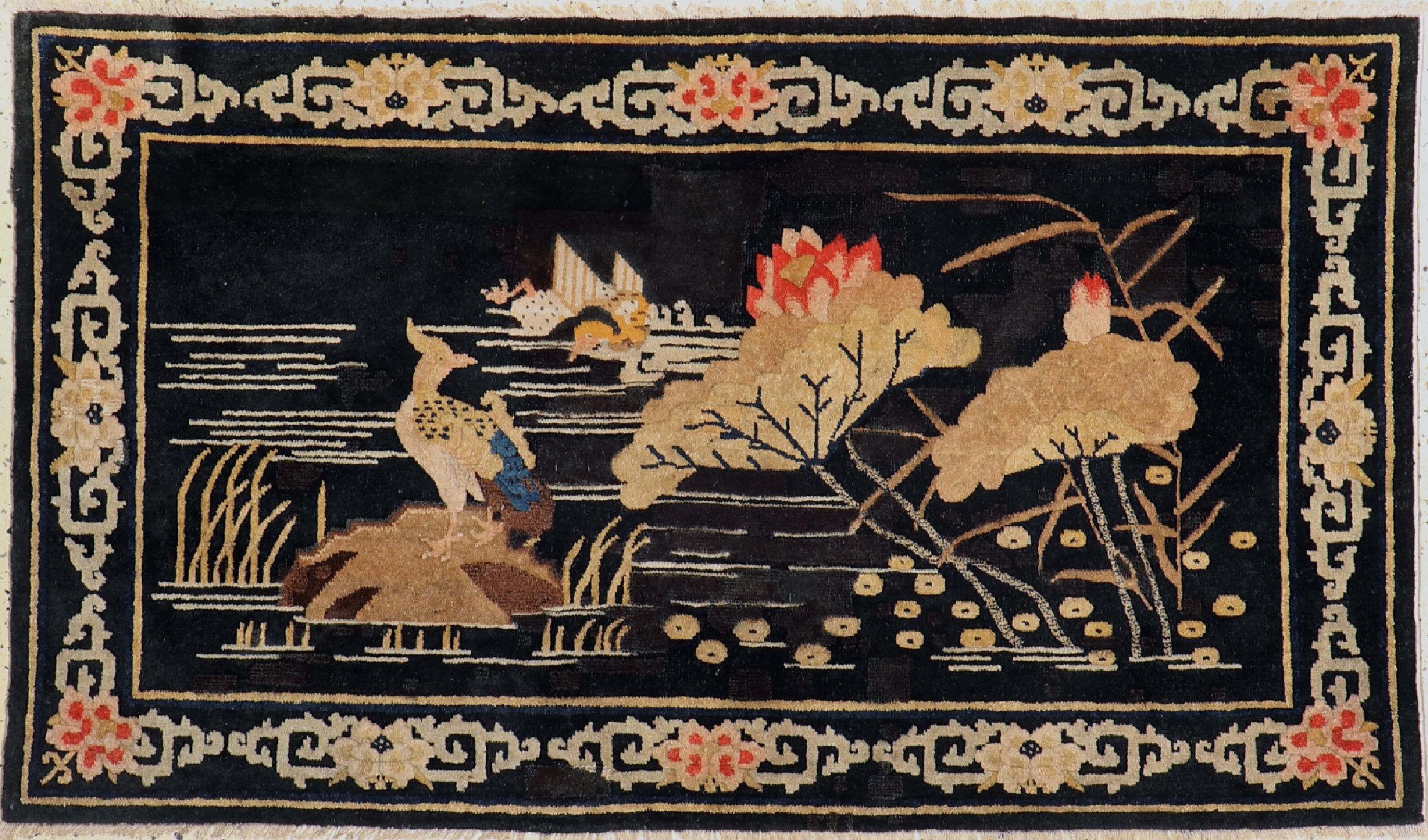 Antiker Pao Tow, China, um 1900, Wolle auf Baumwolle, ca. 170 x 97 cm, EHZ: 2, (Restaurierungen)