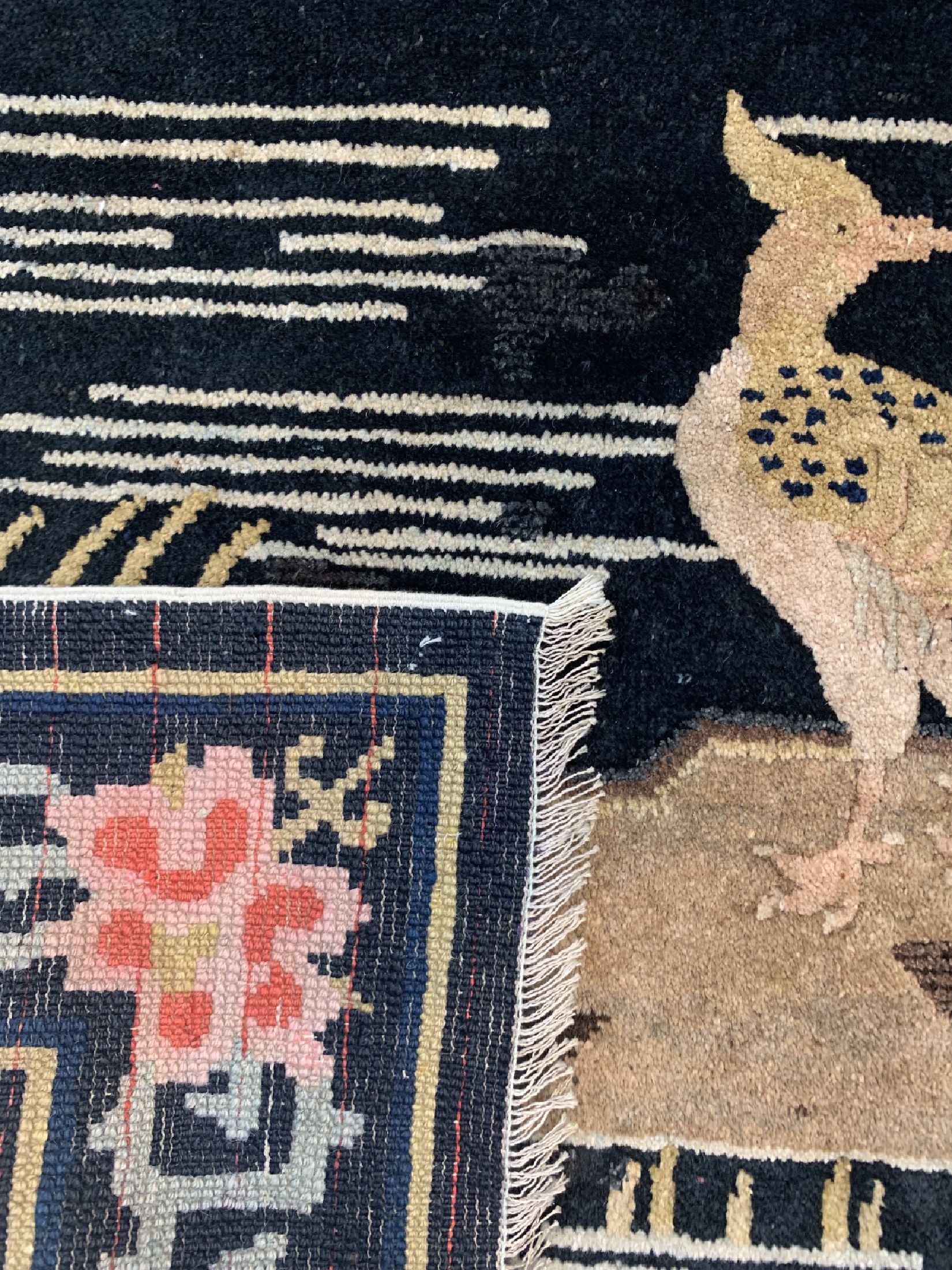 Detail e: Antiker Pao Tow, China, um 1900, Wolle auf Baumwolle, ca. 170 x 97 cm, EHZ: 2, (Restaurierungen)