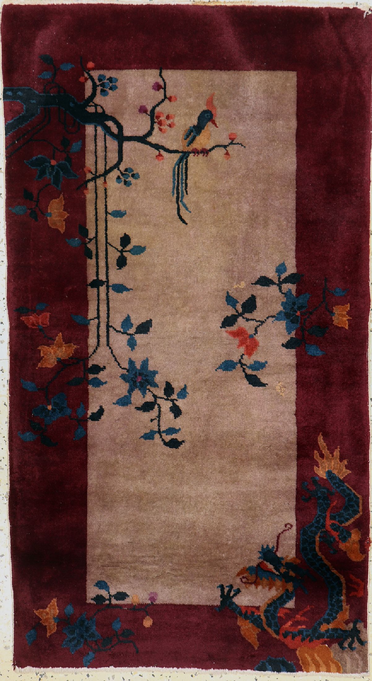 Peking antik, China, um 1900, Wolle auf Baumwolle, ca. 144 x 80 cm, kleine MottenfrassStelle, EHZ: 2(Restauriert)