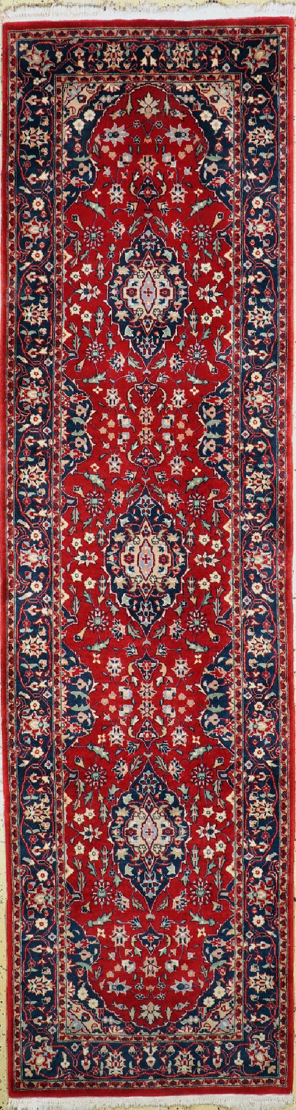Keschan, Indien, ca. 40 Jahre, Wolle auf Baumwolle, ca. 300 x 80 cm, EHZ: 1-2