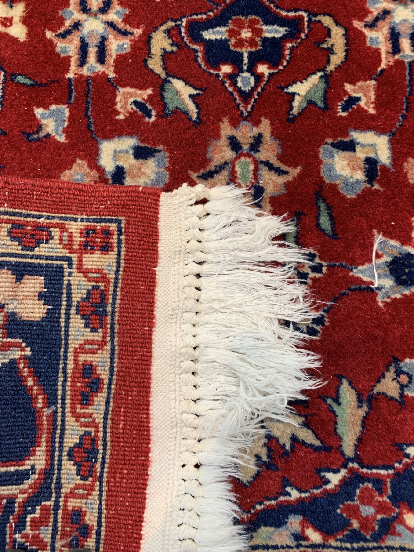 Detail d: Keschan, Indien, ca. 40 Jahre, Wolle auf Baumwolle, ca. 300 x 80 cm, EHZ: 1-2
