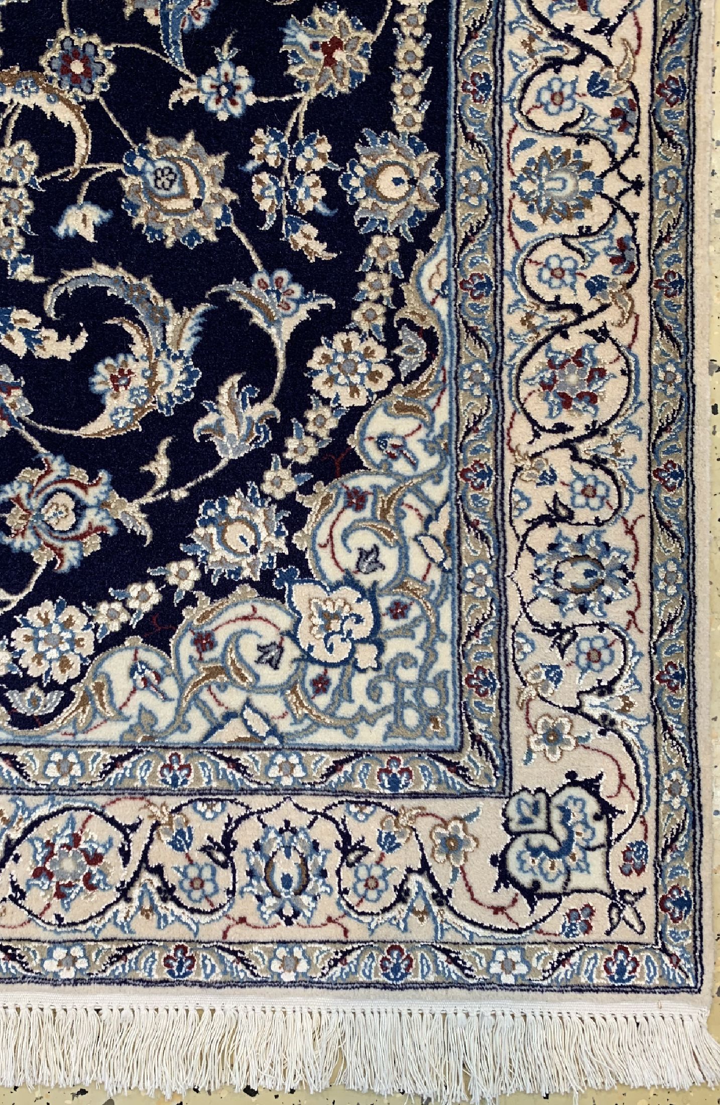 Detail a: Nain fein(6 La), Persien, ca. 40 Jahre, Korkwolle mit Seide, ca. 150 x 103 cm, EHZ: 1-2