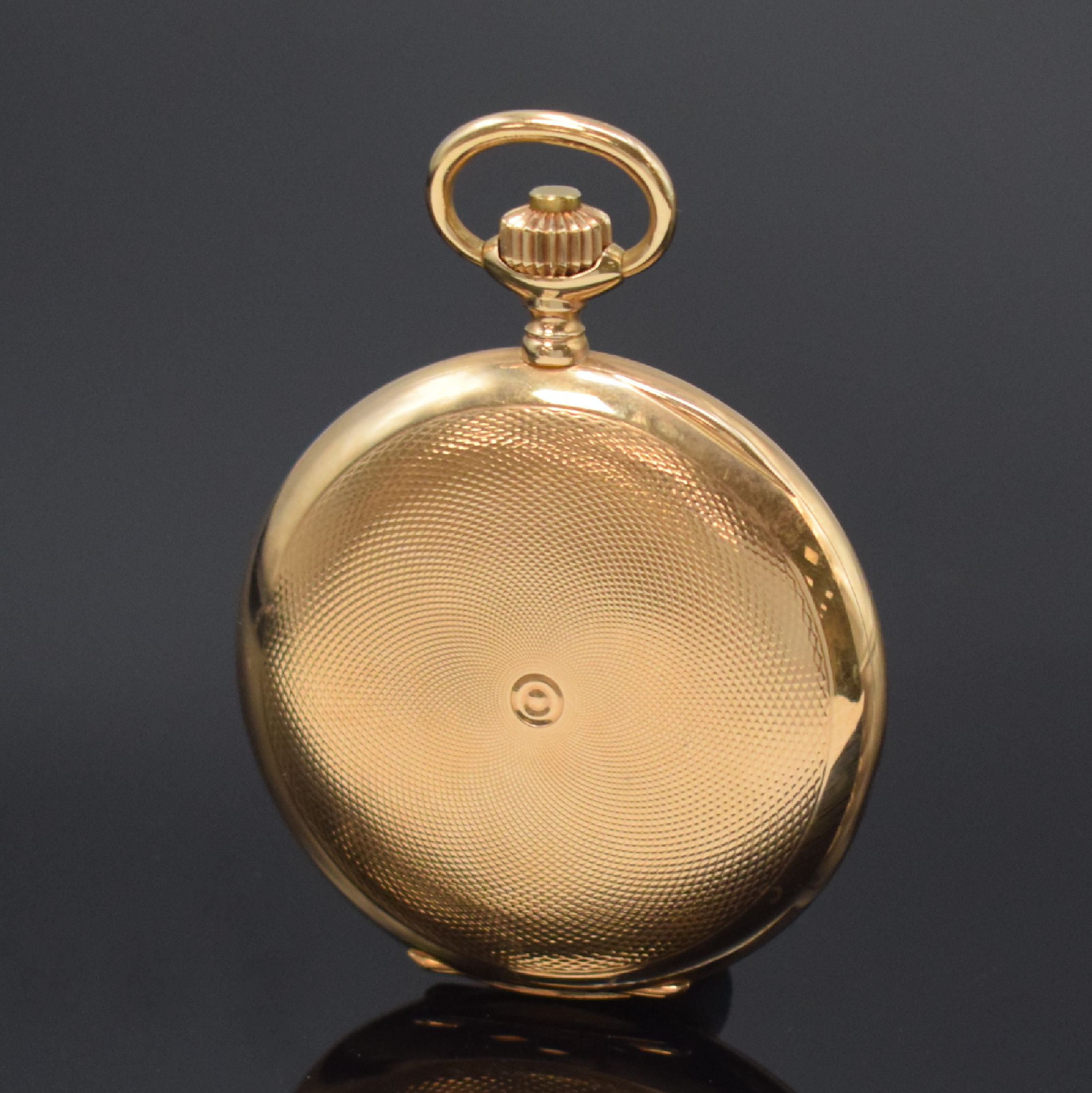 Detail c: LONGINES Herrensavonette in RoseG 585/000, Schweiz um 1920, guill. 2-Deckel Goldgeh. l. dell., Sprungdeckel m. Schmuckmonogramm GK, verg. Cuv. m. ...