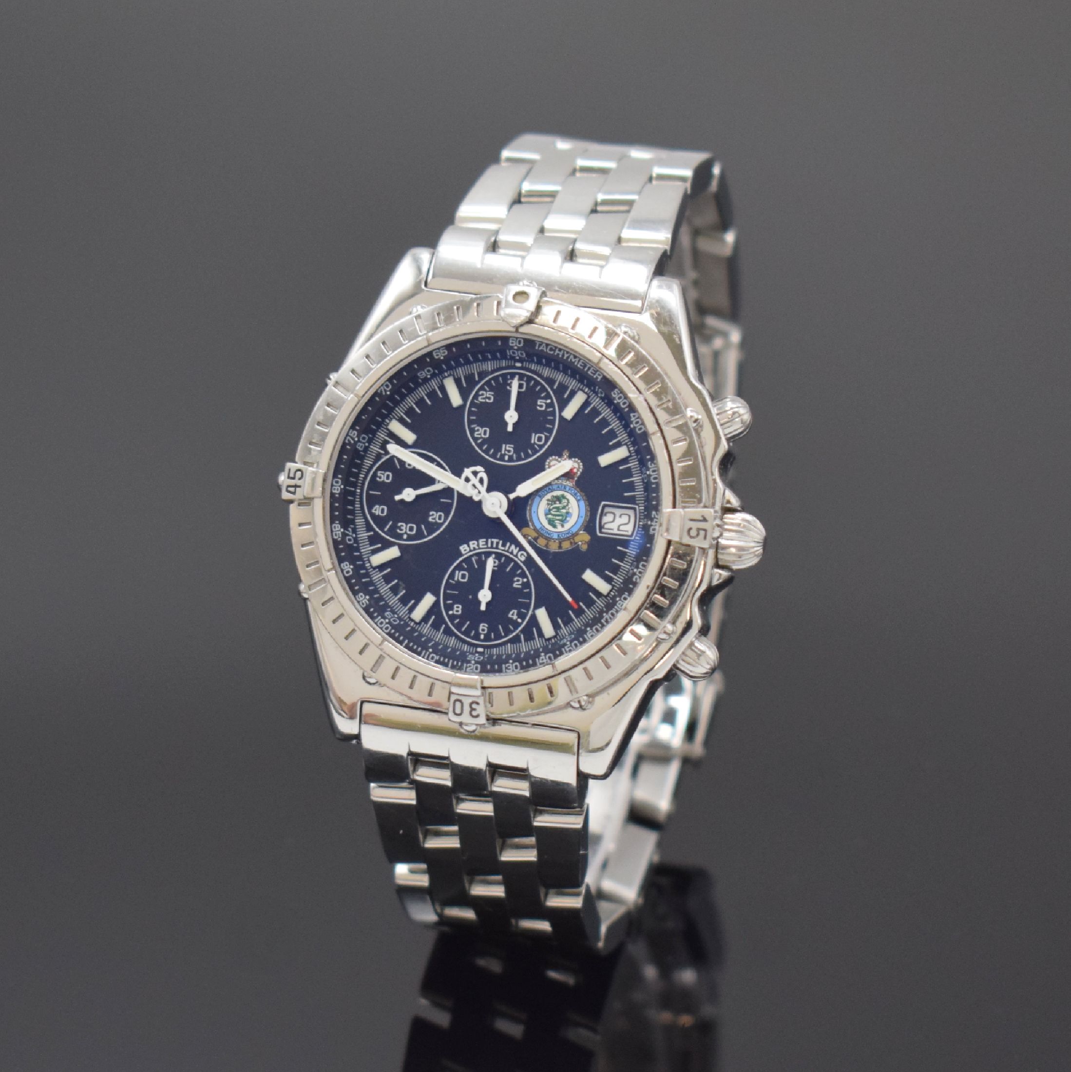 BREITLING Chronomat RAF Hong Kong auf 1997 Stück limitierter Armbandchronograph Referenz A13050.1, Schweiz um 1997, Automatik, Edelstahlgeh. inkl. ...