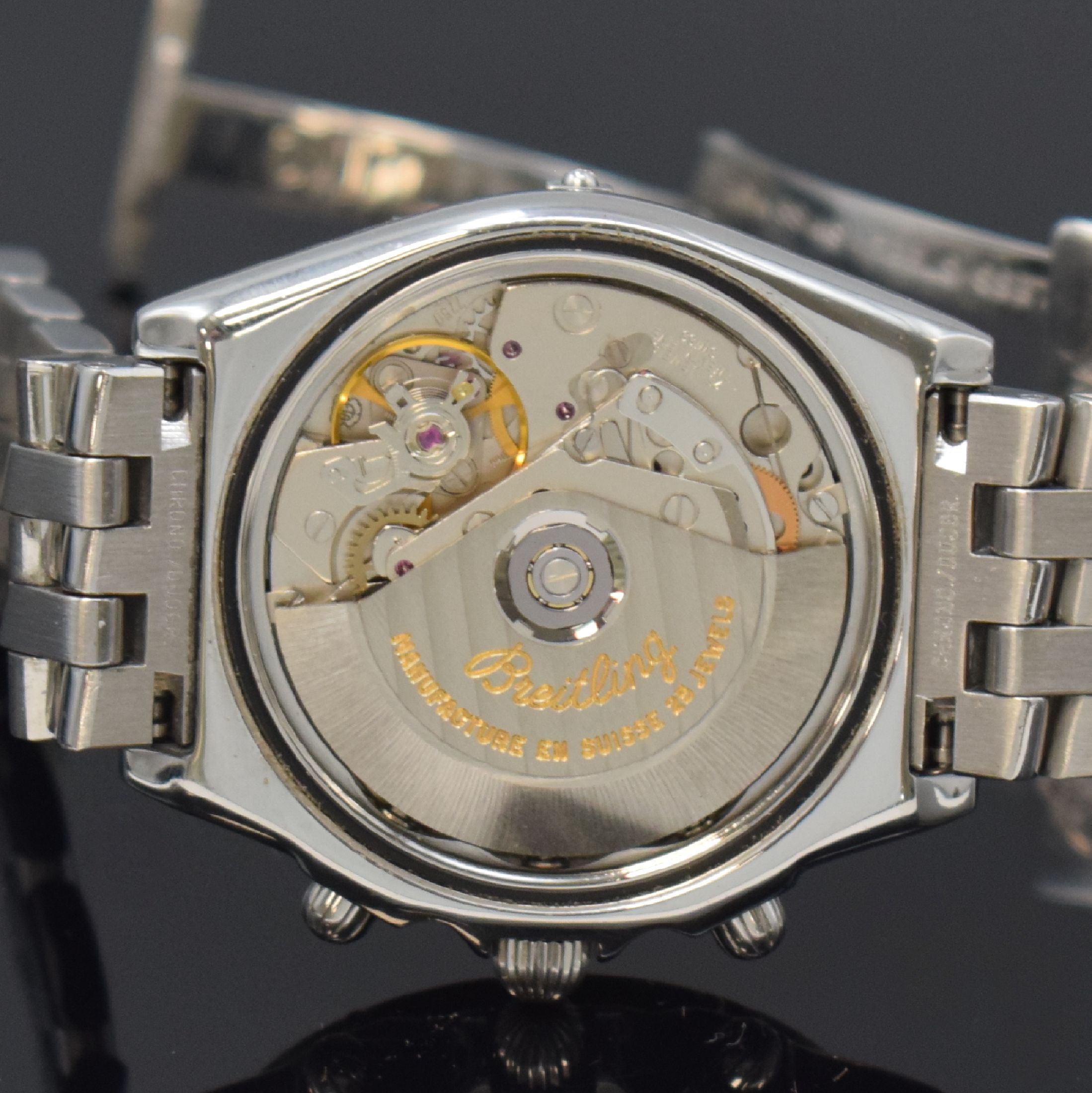 Detail f: BREITLING Chronomat RAF Hong Kong auf 1997 Stück limitierter Armbandchronograph Referenz A13050.1, Schweiz um 1997, Automatik, Edelstahlgeh. inkl. ...