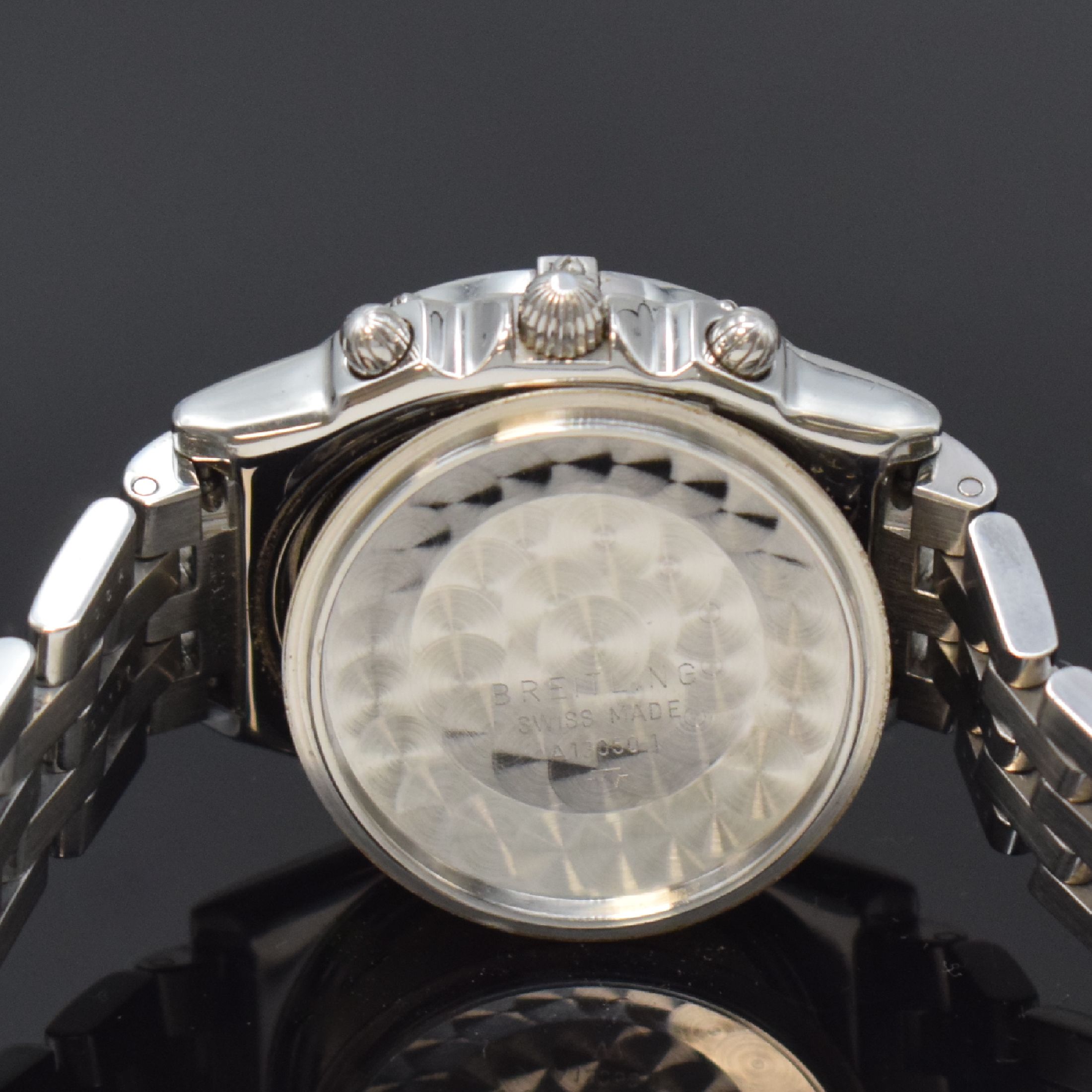 Detail g: BREITLING Chronomat RAF Hong Kong auf 1997 Stück limitierter Armbandchronograph Referenz A13050.1, Schweiz um 1997, Automatik, Edelstahlgeh. inkl. ...