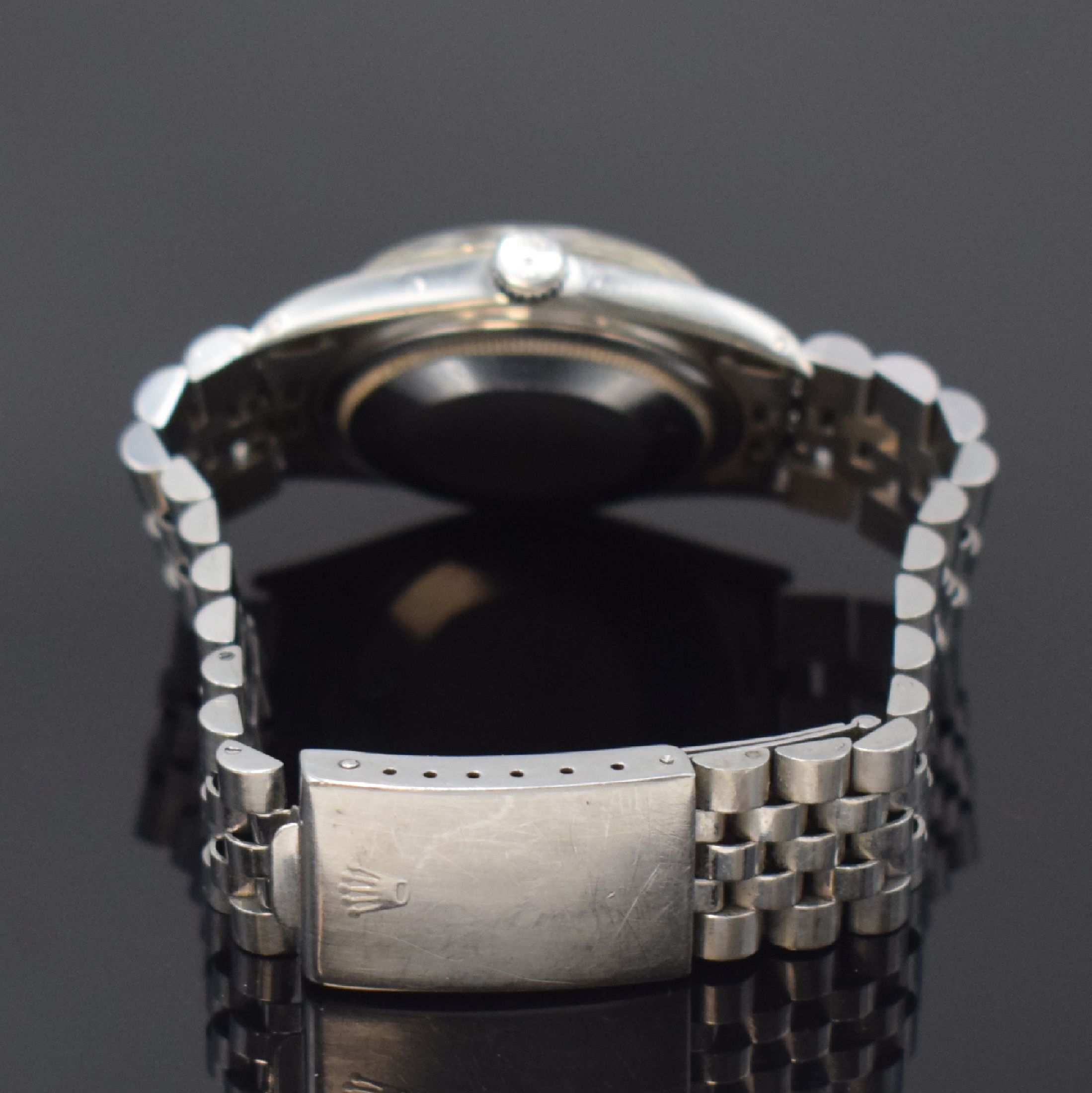Detail b: ROLEX Herrenarmbanduhr Oyster Perpetual Datejust Referenz 16014, Automatik, Schweiz um 1980, Chronometer der Superlative in Edelstahl inkl. ...