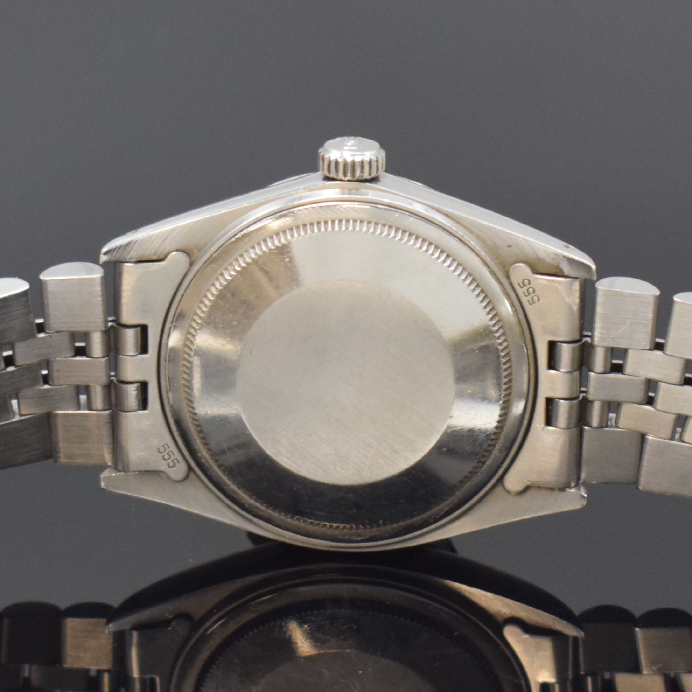 Detail d: ROLEX Herrenarmbanduhr Oyster Perpetual Datejust Referenz 16014, Automatik, Schweiz um 1980, Chronometer der Superlative in Edelstahl inkl. ...