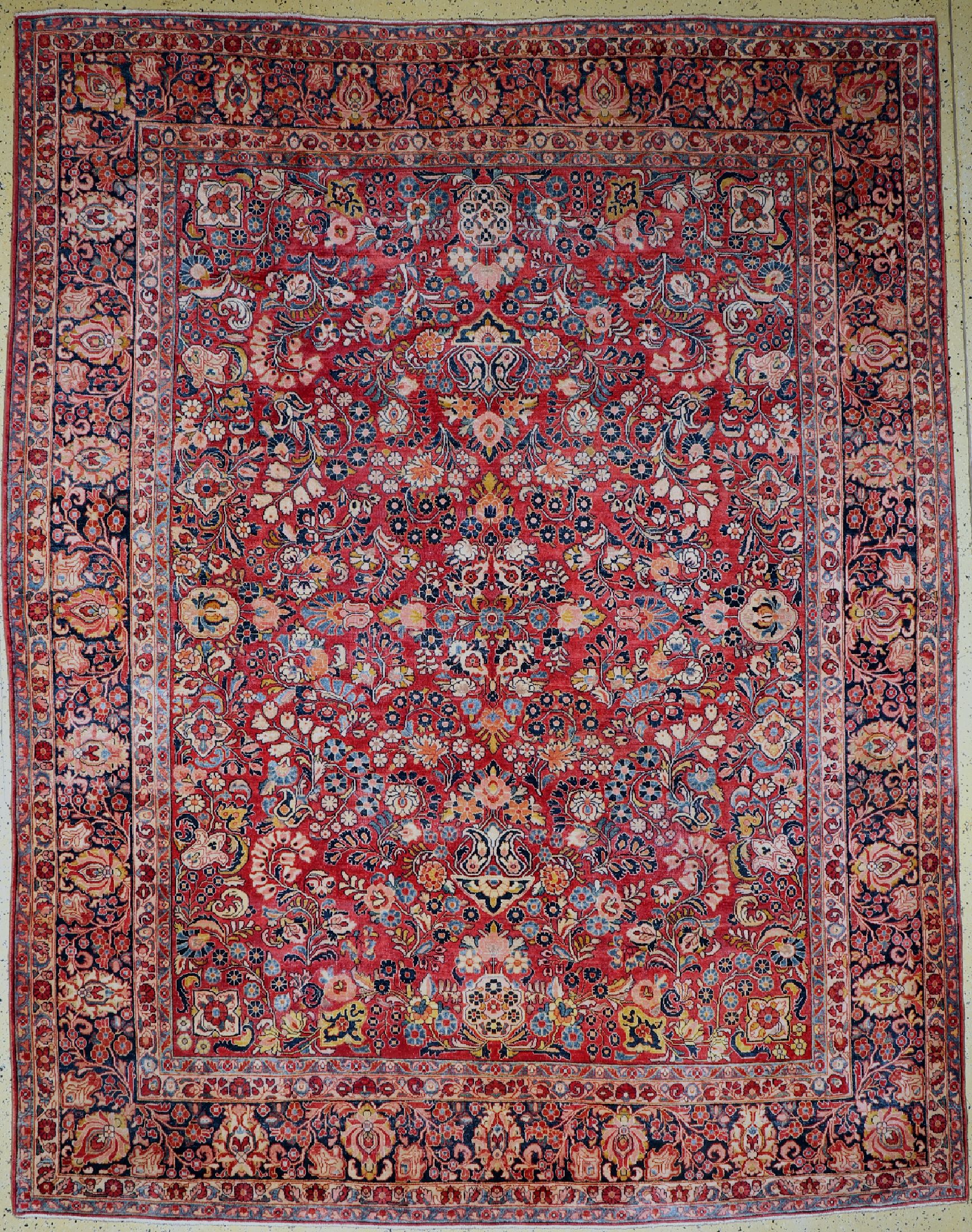 Us Re-Import Sarogh, Persien, um 1920, Wolle auf Baumwolle, ca. 350 x 280 cm, EHZ: 2-3