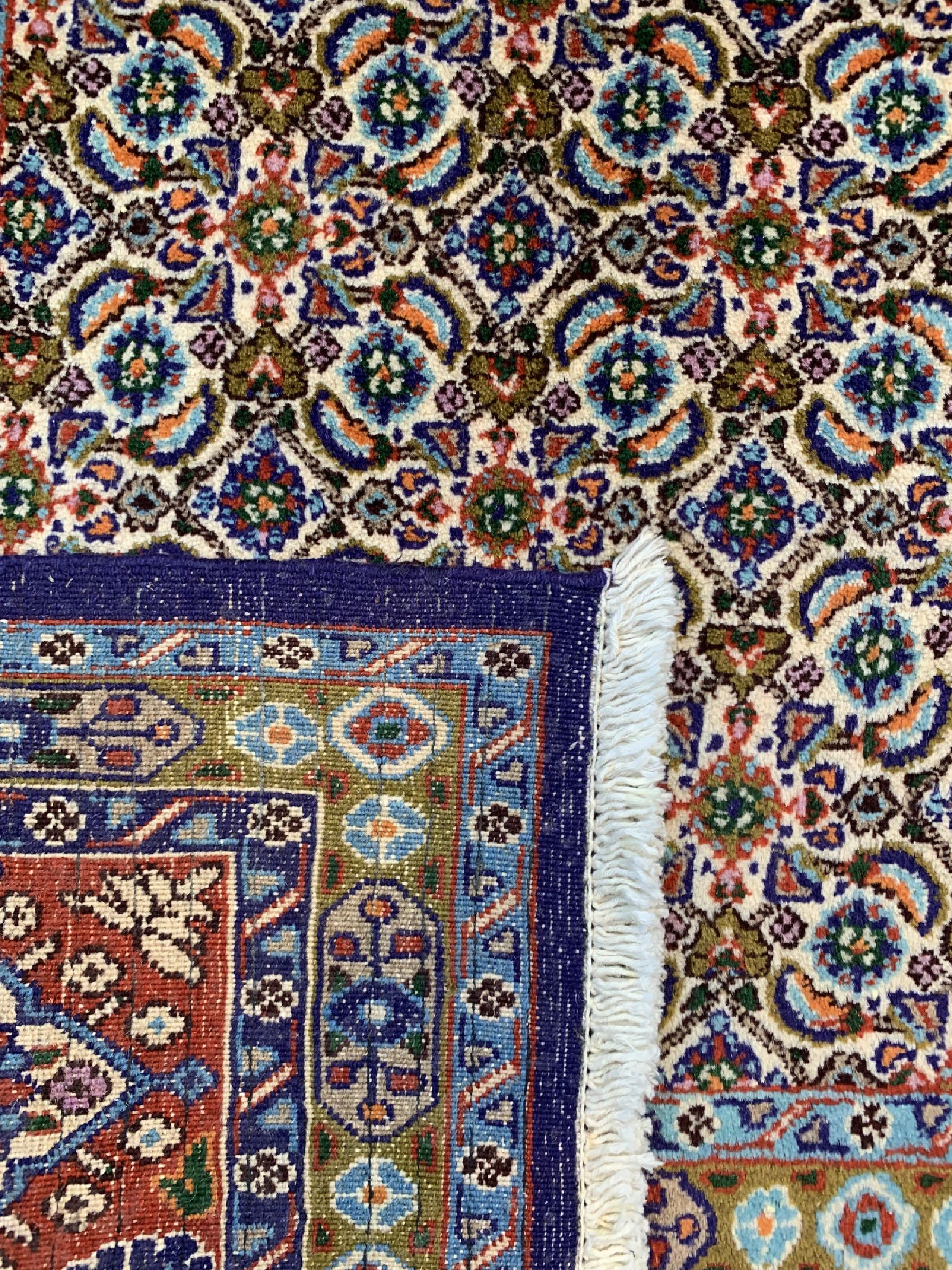 Detail d: Mud, Persien, ca. 40 Jahre, Wolle auf Baumwolle, ca. 295 x 201 cm, EHZ: 1-2