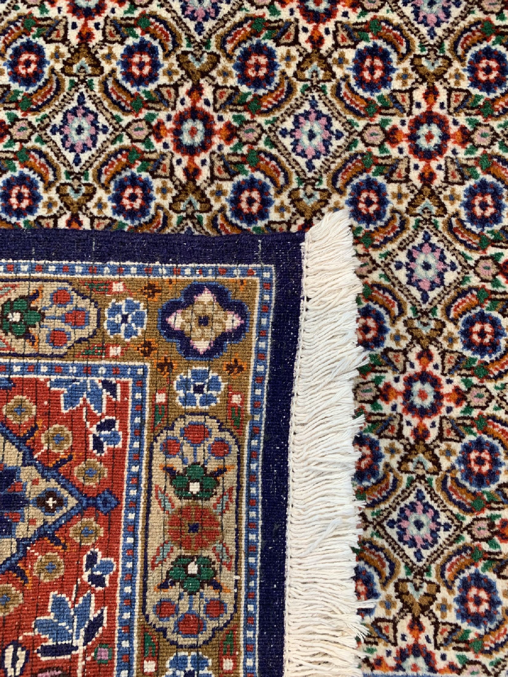Detail d: Mud, Persien, ca. 40 Jahre, Wolle auf Baumwolle, ca. 290 x 195 cm, EHZ: 1-2