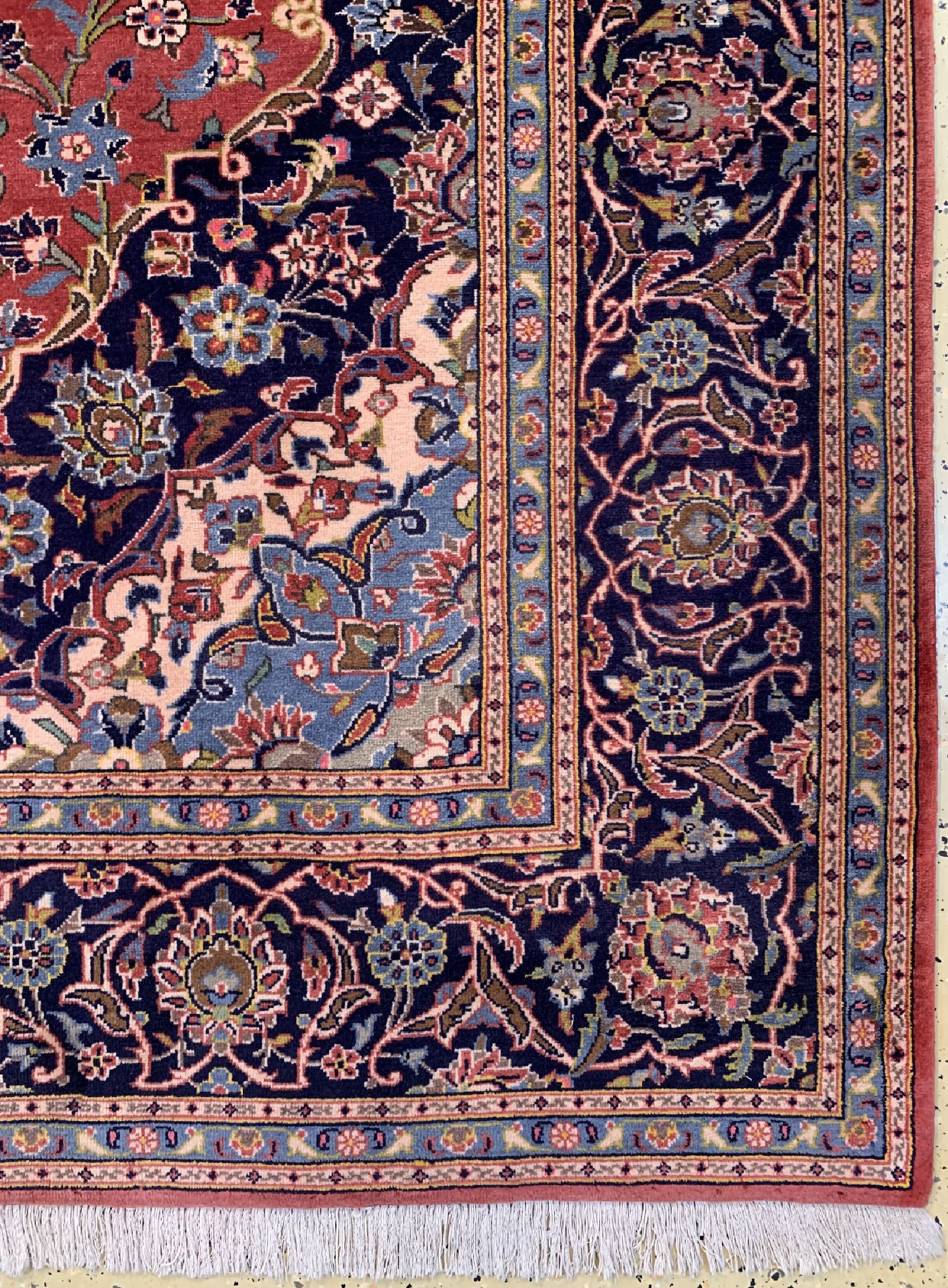 Detail a: Keschan Kork fein, Persien, ca. 40 Jahre, Korkwolle auf Baumwolle, ca. 364 x 255 cm, EHZ: 1-2