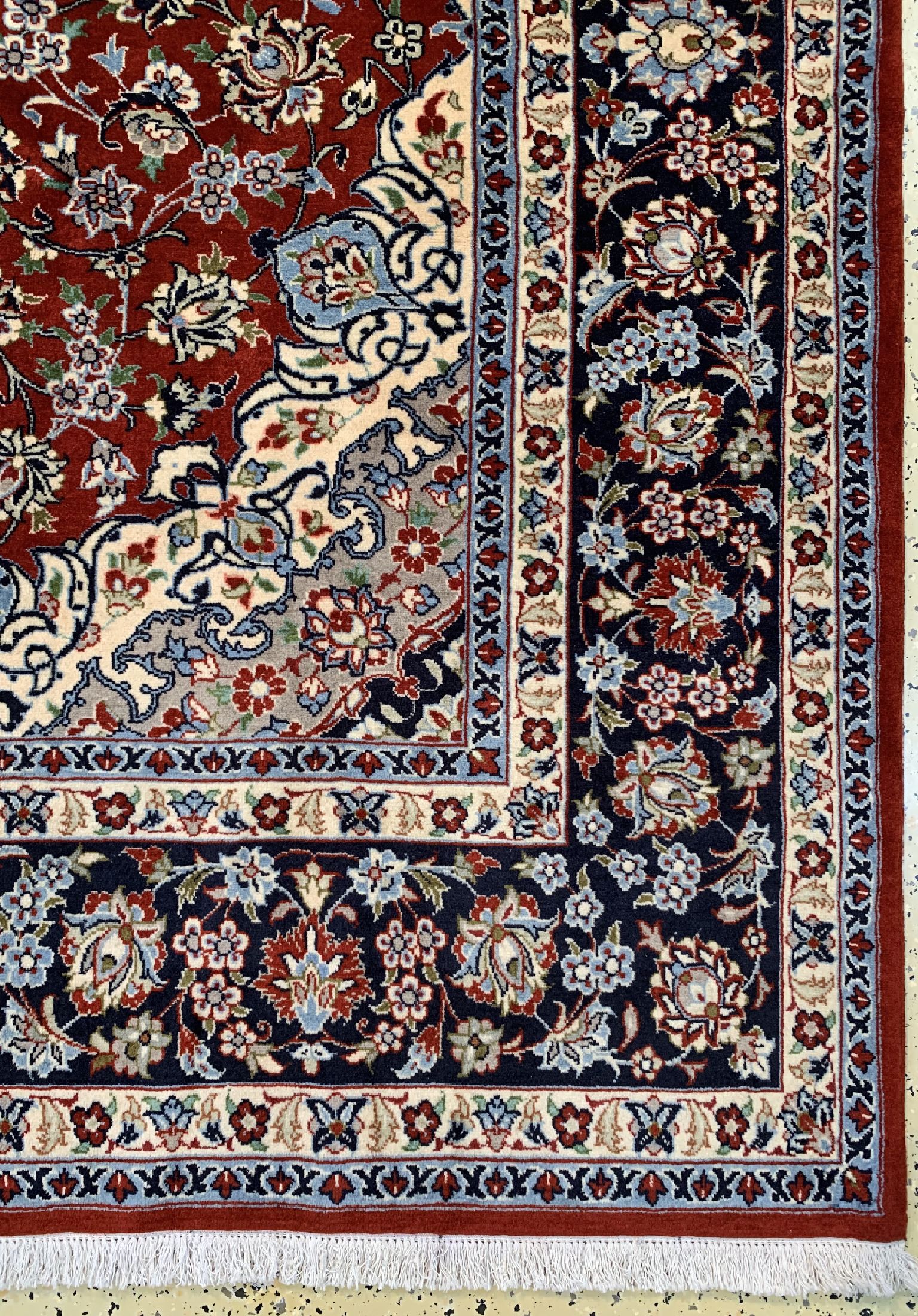 Detail a: Yazd Kork fein, Persien, ca. 40 Jahre, Korkwolle auf Baumwolle, ca. 300 x 206 cm, EHZ: 1-2