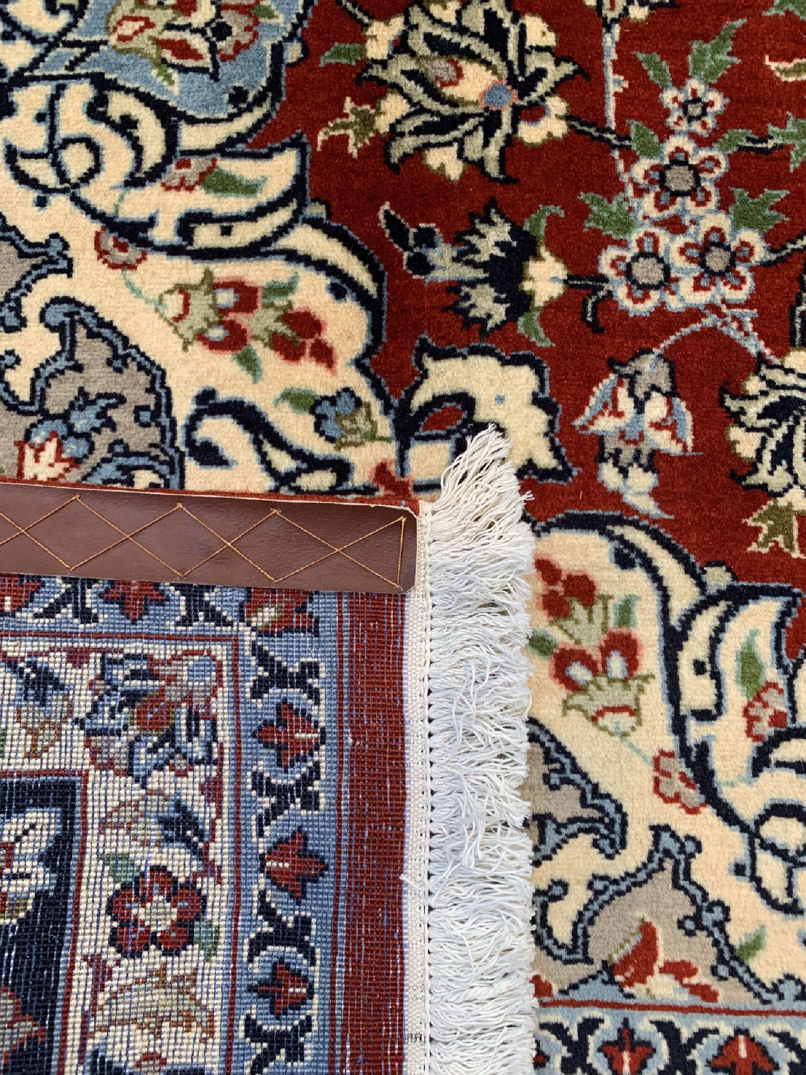 Detail e: Yazd Kork fein, Persien, ca. 40 Jahre, Korkwolle auf Baumwolle, ca. 300 x 206 cm, EHZ: 1-2