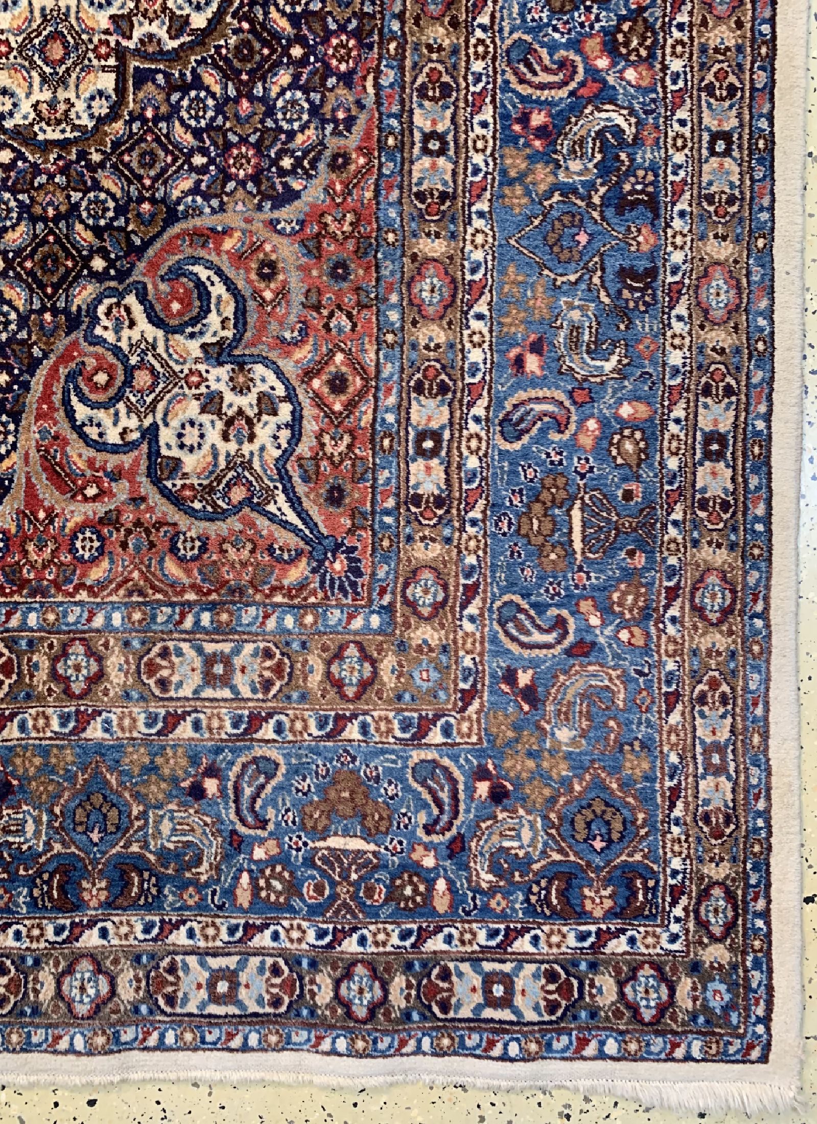 Detail a: Mud, Persien, ca. 50 Jahre, Wolle auf Baumwolle, ca. 403 x 297 cm, Reinigungsbedürftig, EHZ: 2