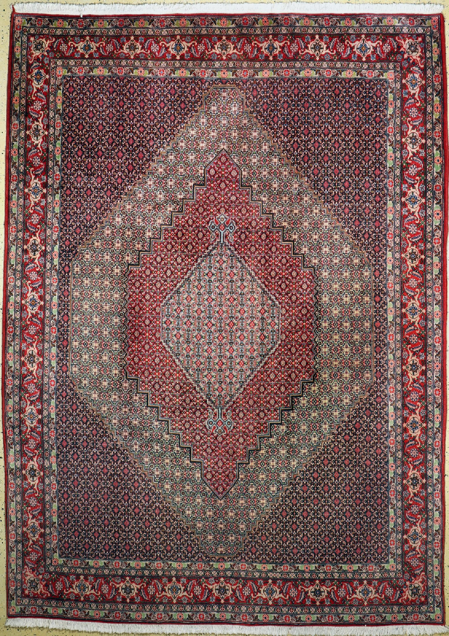 Senneh fein, Persien, ca. 40 Jahre, Korkwolle auf Baumwolle, ca. 342 x 247 cm, EHZ: 1-2