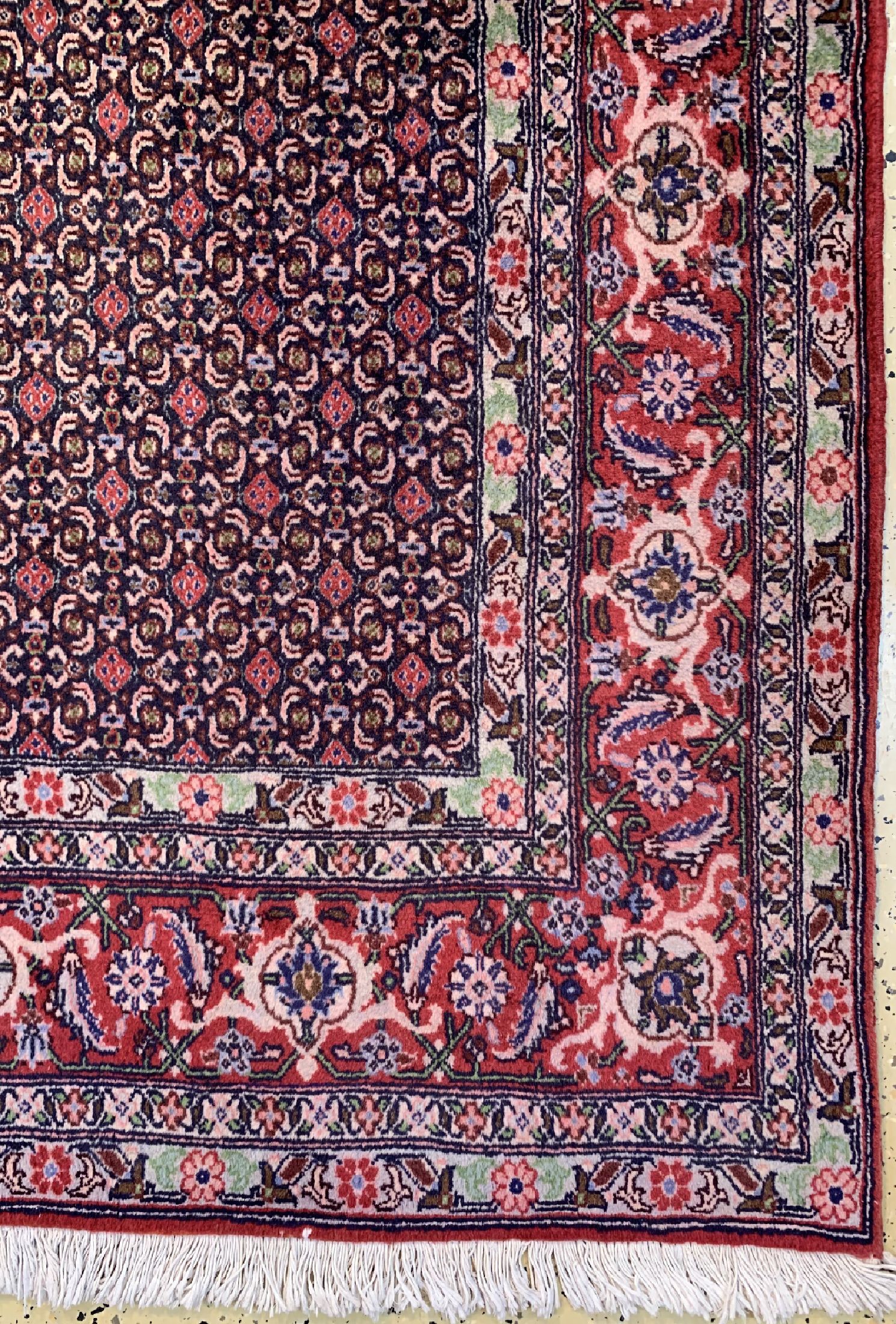 Detail a: Senneh fein, Persien, ca. 40 Jahre, Korkwolle auf Baumwolle, ca. 342 x 247 cm, EHZ: 1-2