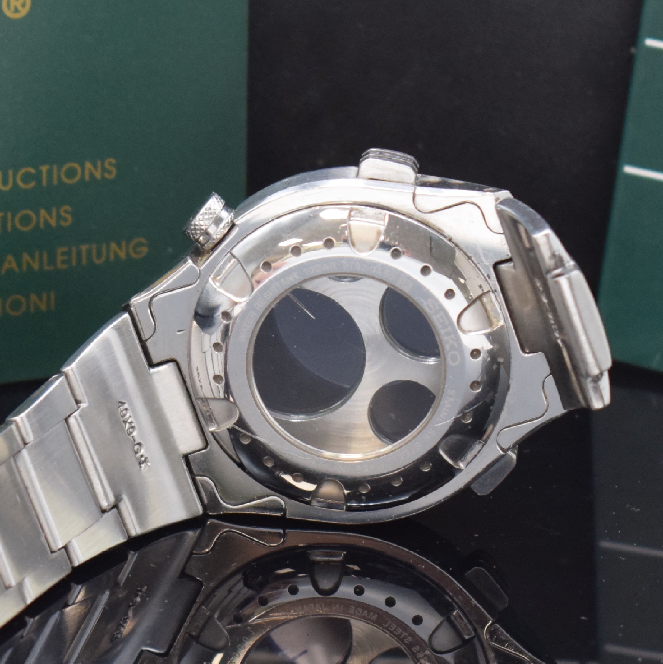 Detail f: SEIKO Kinetic SPORTURA Herrenarmbanduhr mit Chronograph Referenz 9T82-0450, mit Automatik-Generatorprinzip, massiv Edelstahlgeh. inkl. Gliederband ...