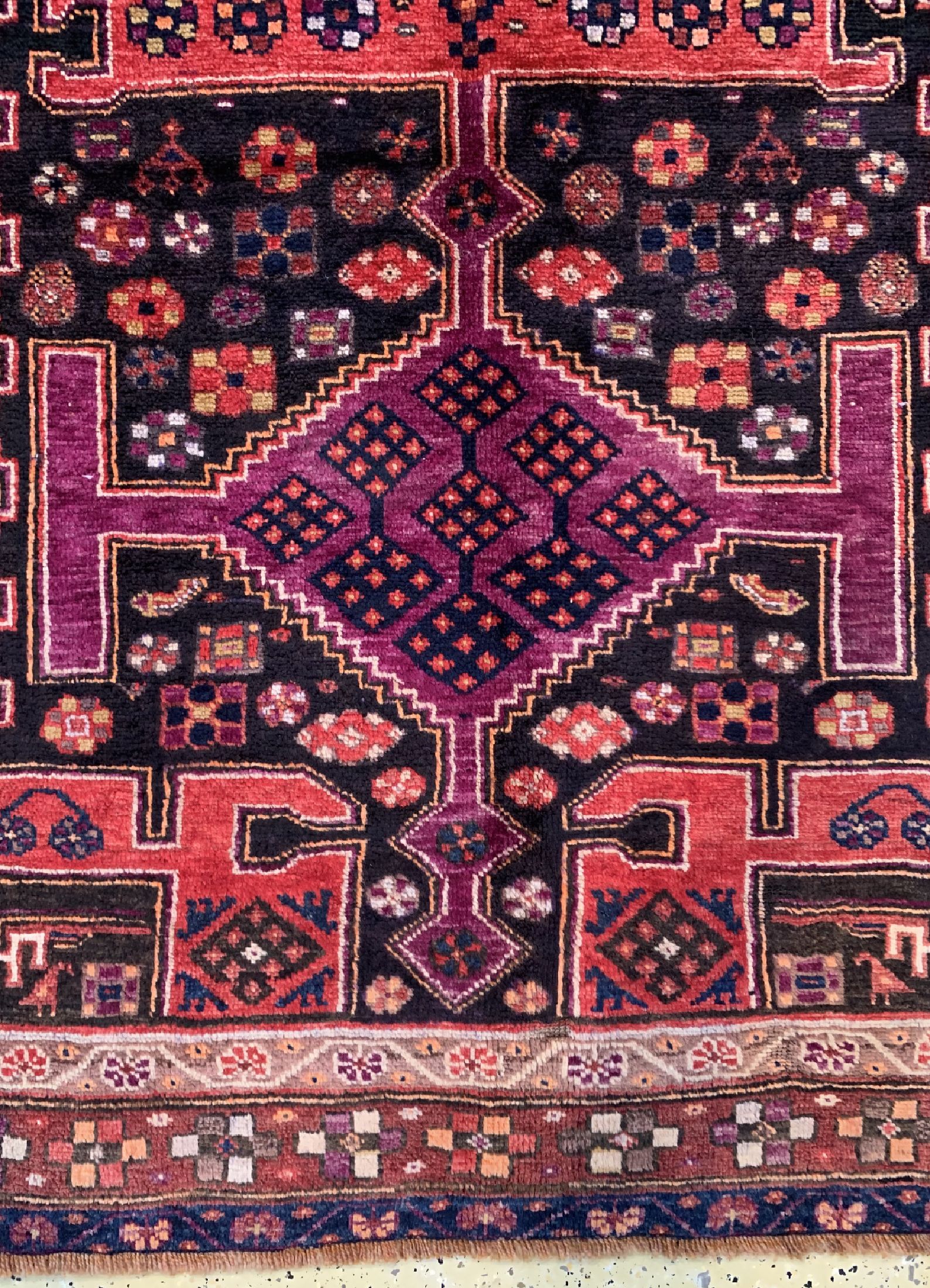 Detail b: Kordi alt, Persien, um 1930, Wolle auf Wolle, ca. 287 x 150 cm, EHZ: 2