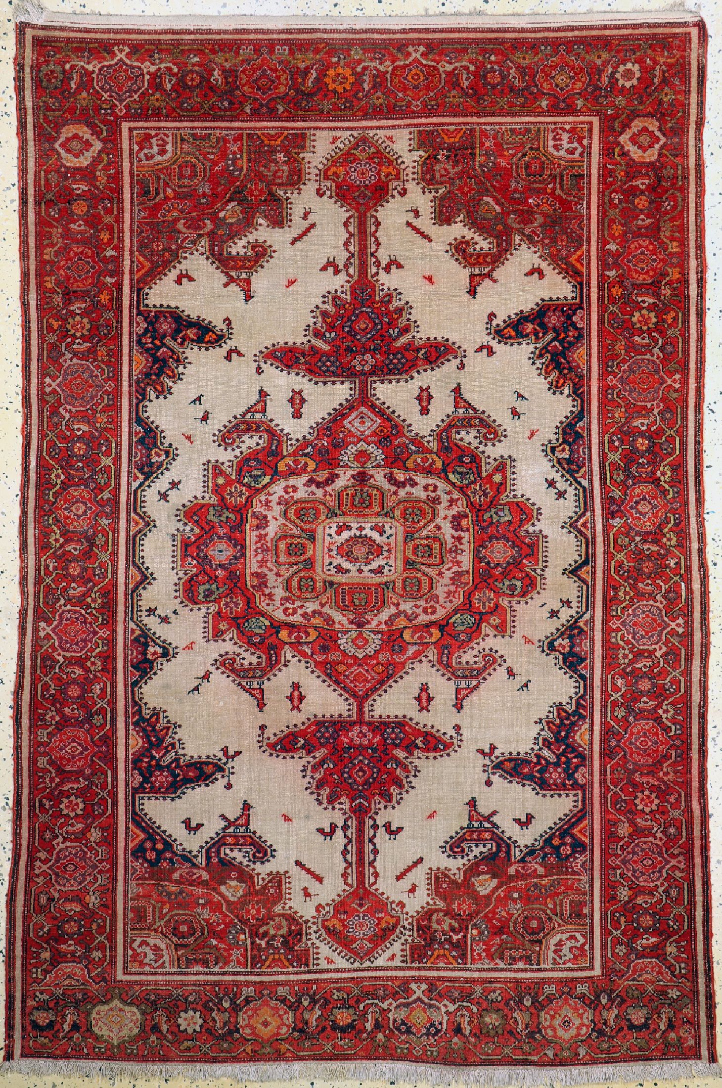 Antiker Malayer, Persien, 19.Jhd, Wolle aufBaumwolle, ca. 200 x 137 cm, minimal verkürzt,EHZ: 2-3