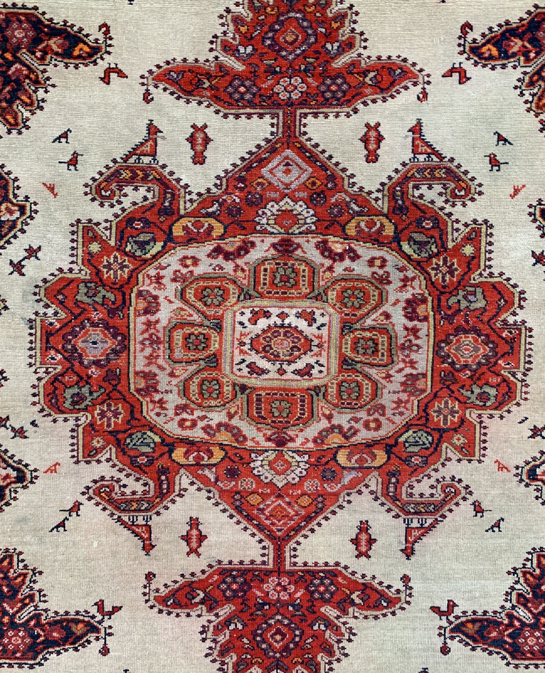 Detail c: Antiker Malayer, Persien, 19.Jhd, Wolle aufBaumwolle, ca. 200 x 137 cm, minimal verkürzt,EHZ: 2-3