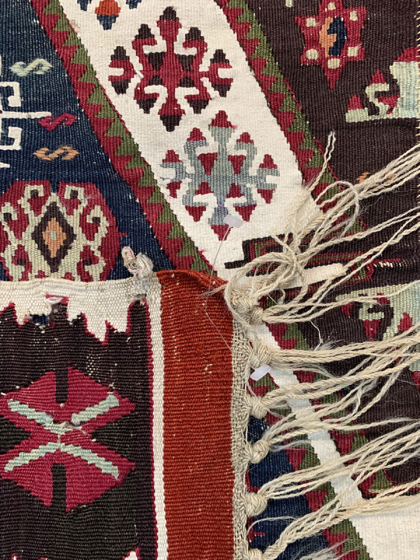 Detail g: Aydin Kelim antik, Türkei, um 1900, Wolle auf Wolle, ca. 465 x 165 cm, EHZ: 2