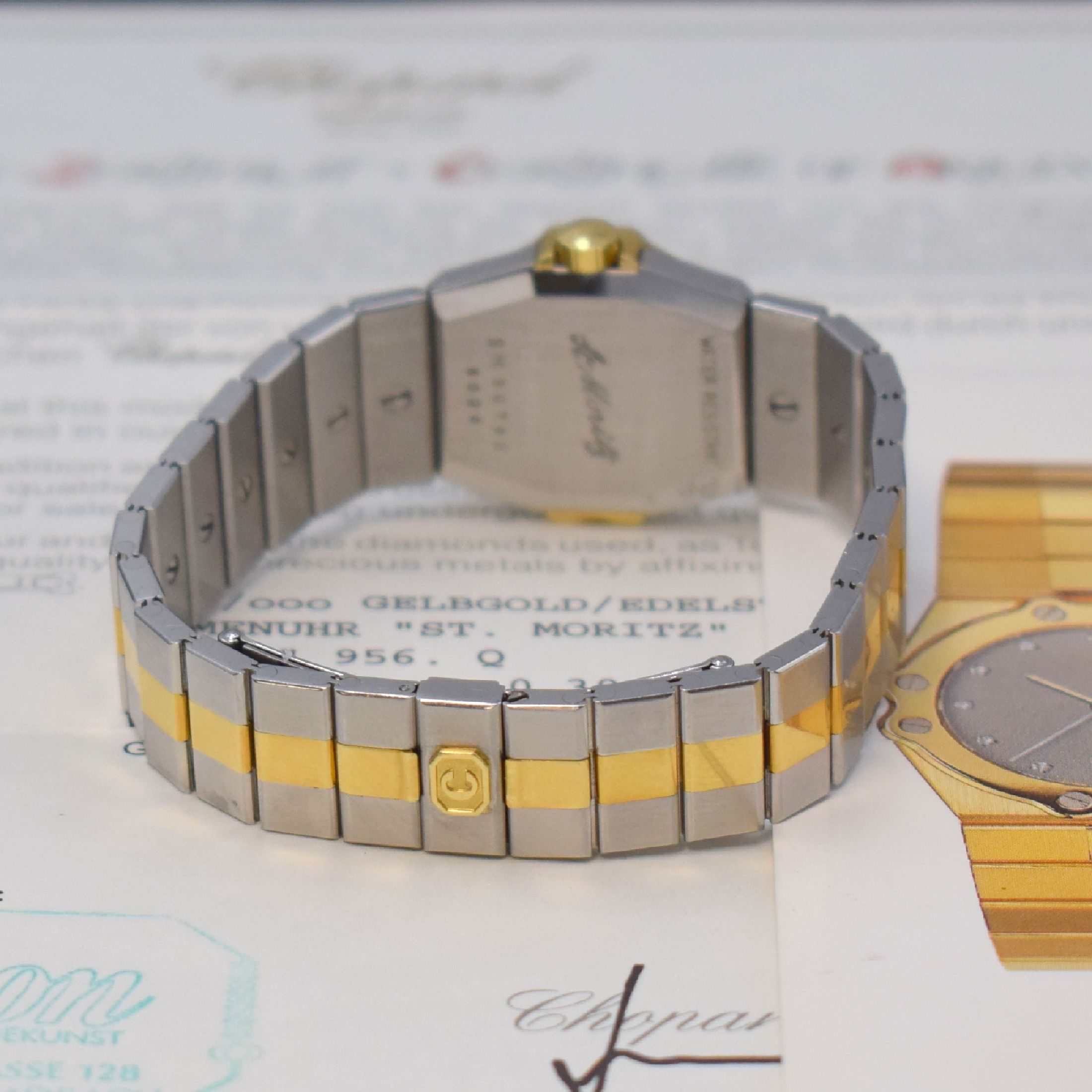 Detail b: CHOPARD Damenarmbanduhr Model St. Moritz Referenz 25/8024-11, Edelstahl/Gold kombiniert inkl. Gliederband m. dopp. Faltschl., 8-fach verschr. ...