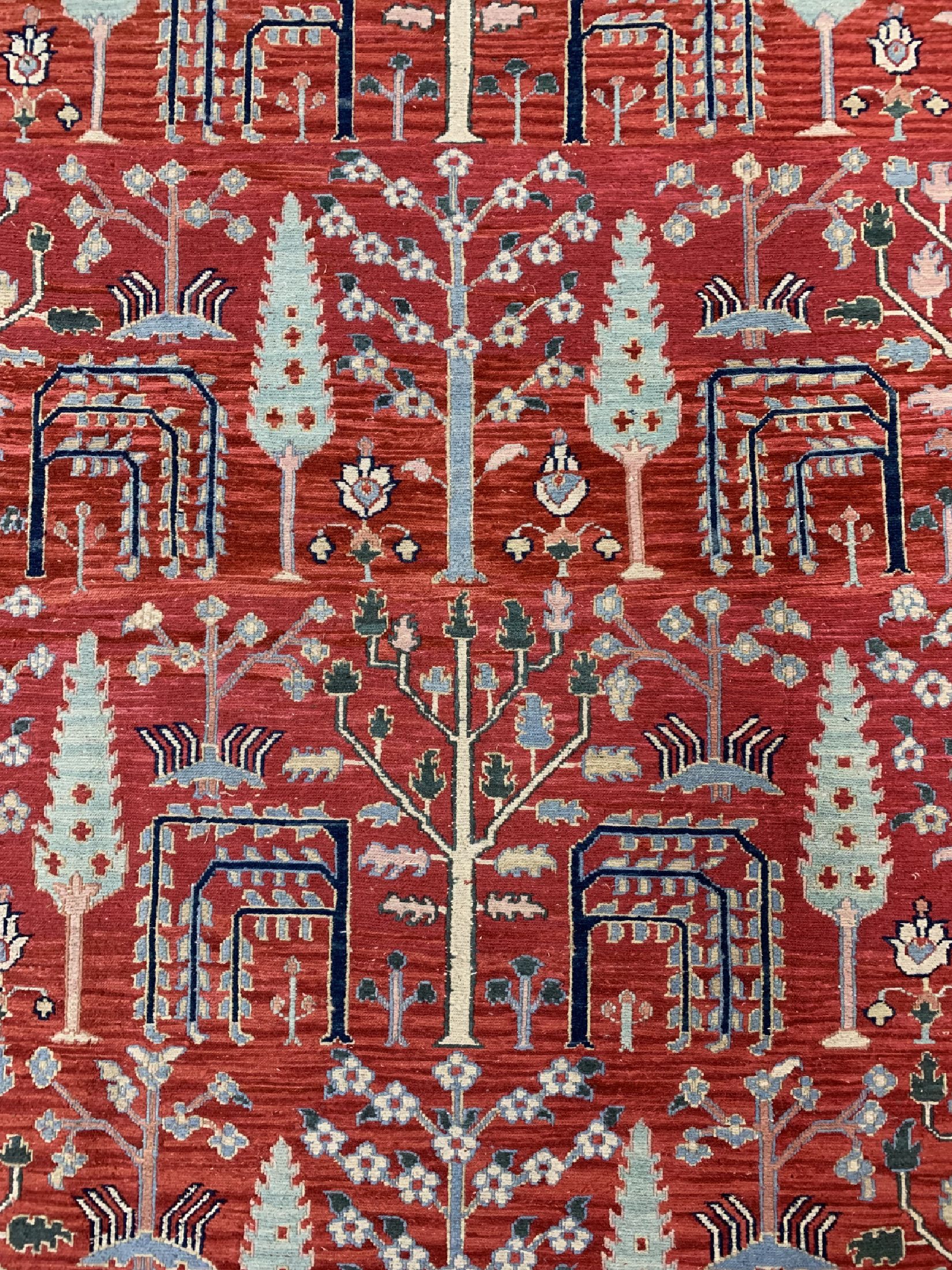 Detail c: Sumakh, Indien, ca. 40 Jahre, Wolle auf Baumwolle, ca. 303 x 240 cm, EHZ: 2