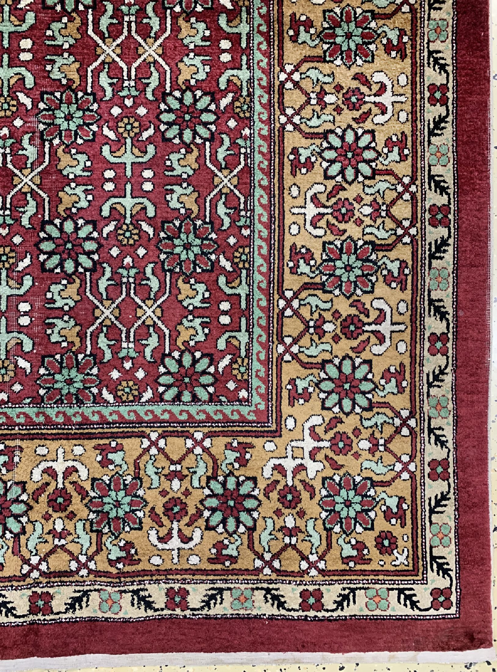 Detail a: Agra alt, Indien, um 1950, Kunstseide, ca. 340 x 218 cm, EHZ: 3