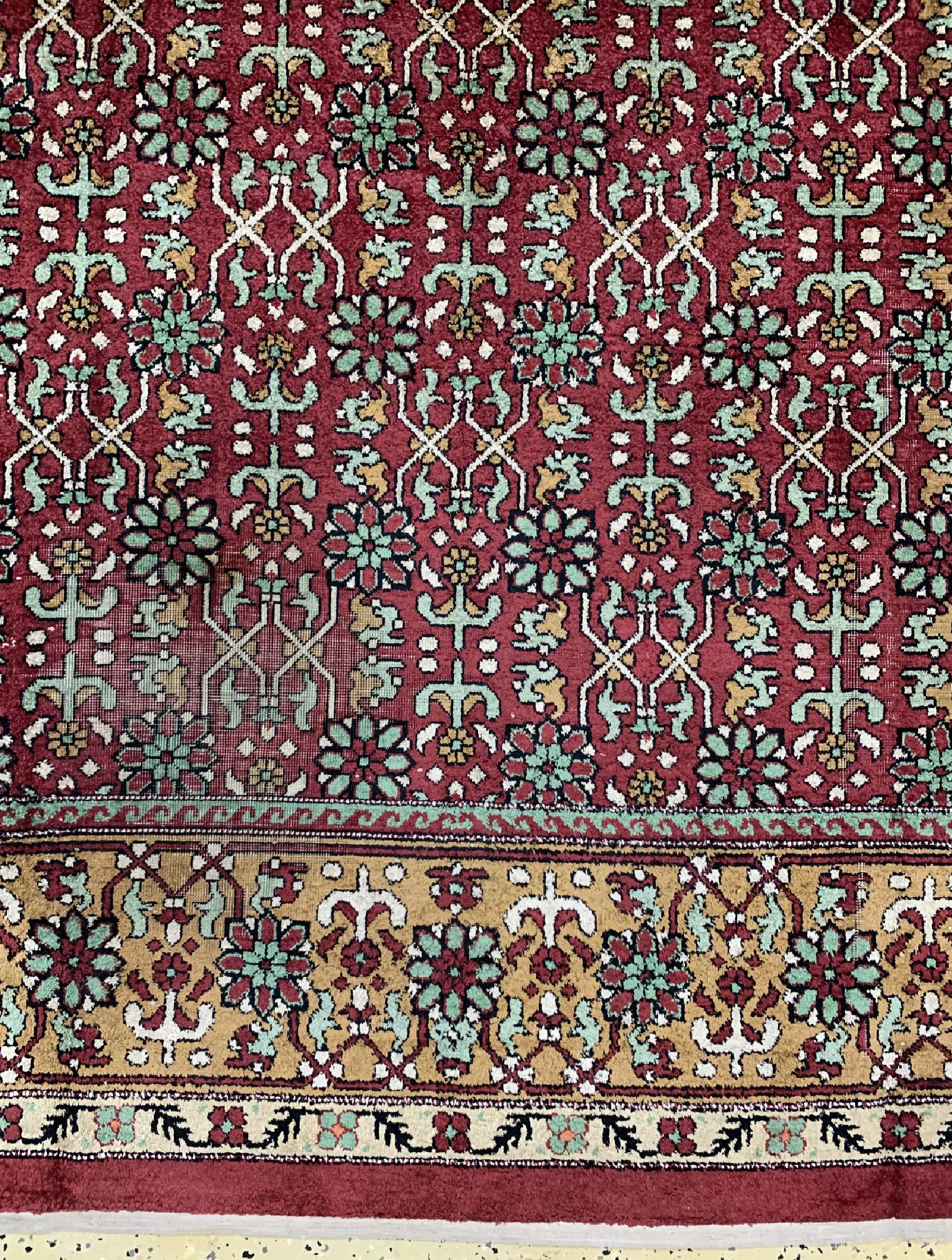 Detail b: Agra alt, Indien, um 1950, Kunstseide, ca. 340 x 218 cm, EHZ: 3