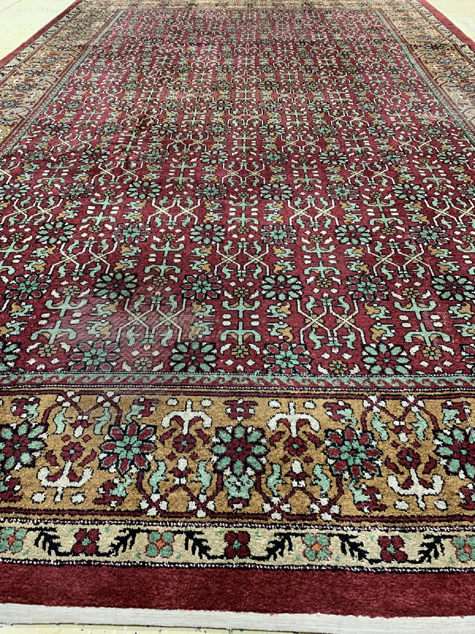 Detail d: Agra alt, Indien, um 1950, Kunstseide, ca. 340 x 218 cm, EHZ: 3