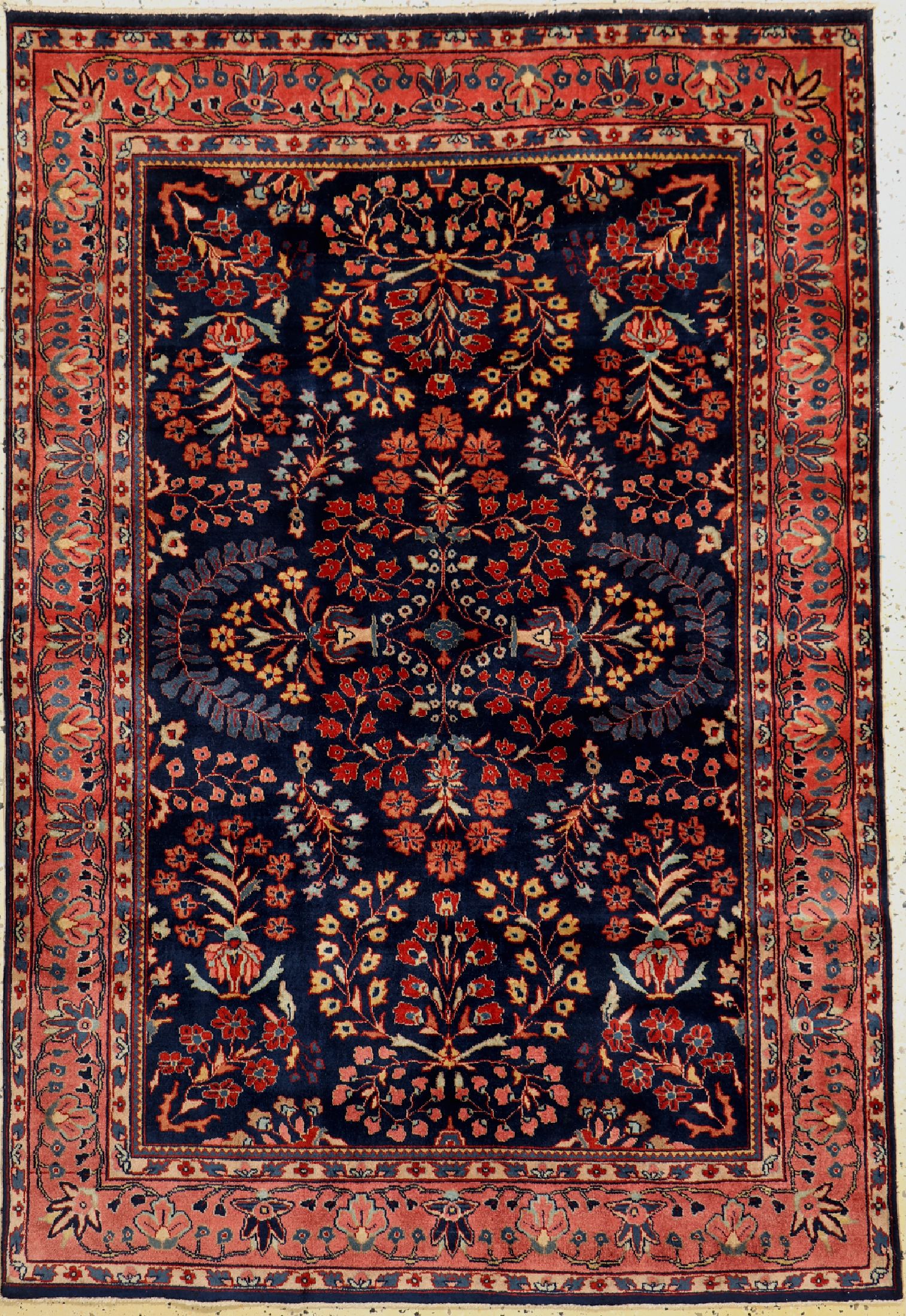 Sarogh Mohajeran fein, Indien, ca. 40 Jahre, Korkwolle auf Baumwolle, ca. 177 x 120 cm, EHZ: 2